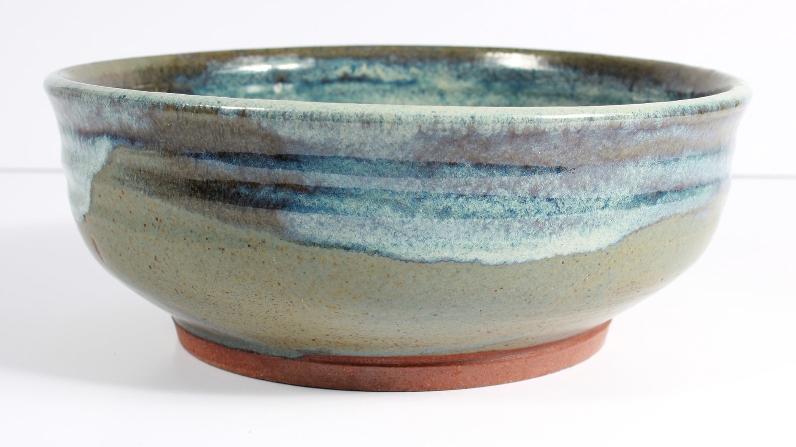 20th Century Wide Stone Ground Ceramic Bowl <br>Signed <br><br>#A7517