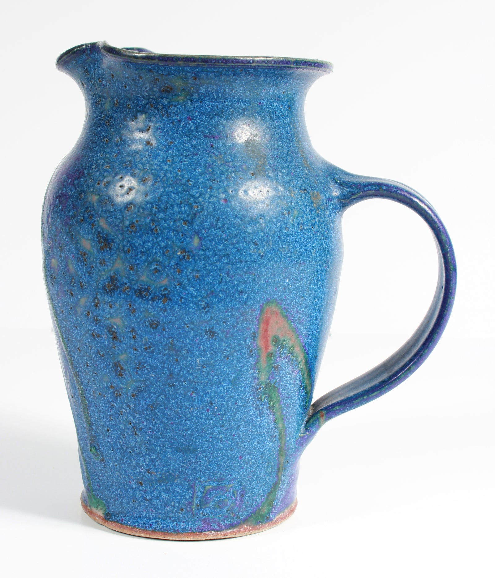 Blue Stone Ground Ceramic 20th Century Pitcher <br><br>#A7521