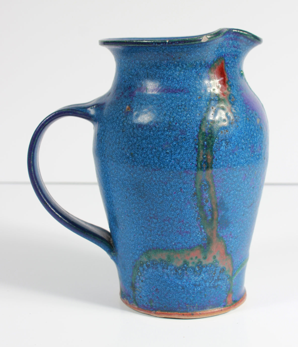 Blue Stone Ground Ceramic 20th Century Pitcher <br><br>#A7521