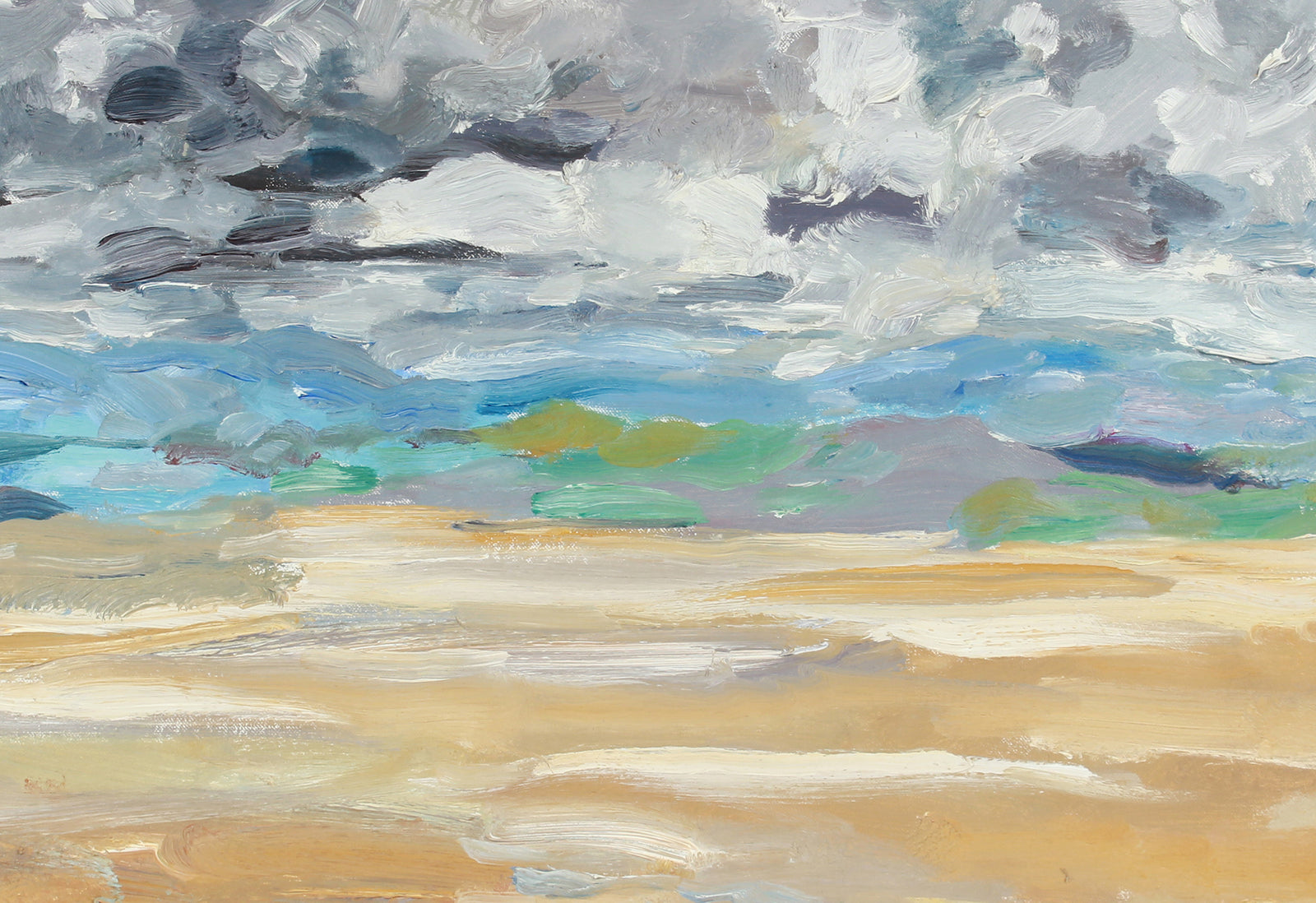 Serene Bay Area Expressionist Landscape <br>1989 Oil <br><br>#A7569