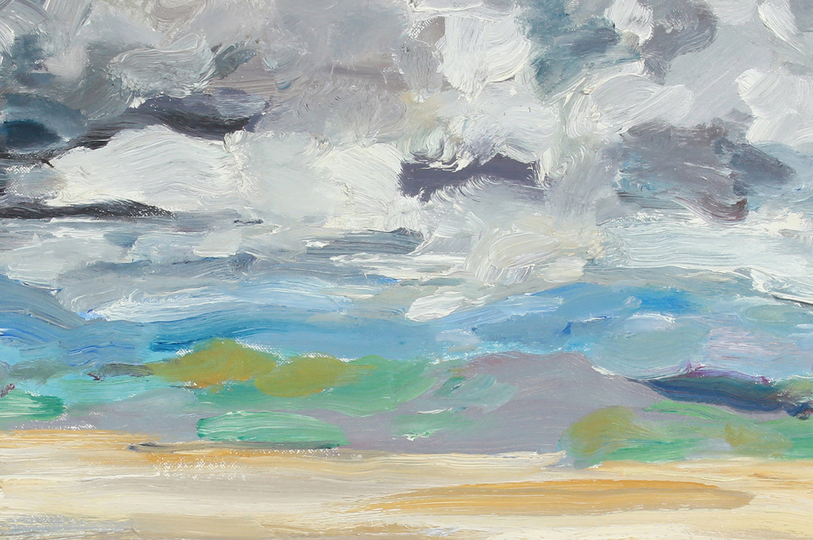 Serene Bay Area Expressionist Landscape <br>1989 Oil <br><br>#A7569