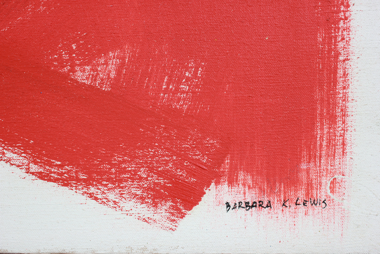 Bold Red & Blue Brushstroke Abstract <br>Mid-Late 20th Century Oil <br><br>#A7585
