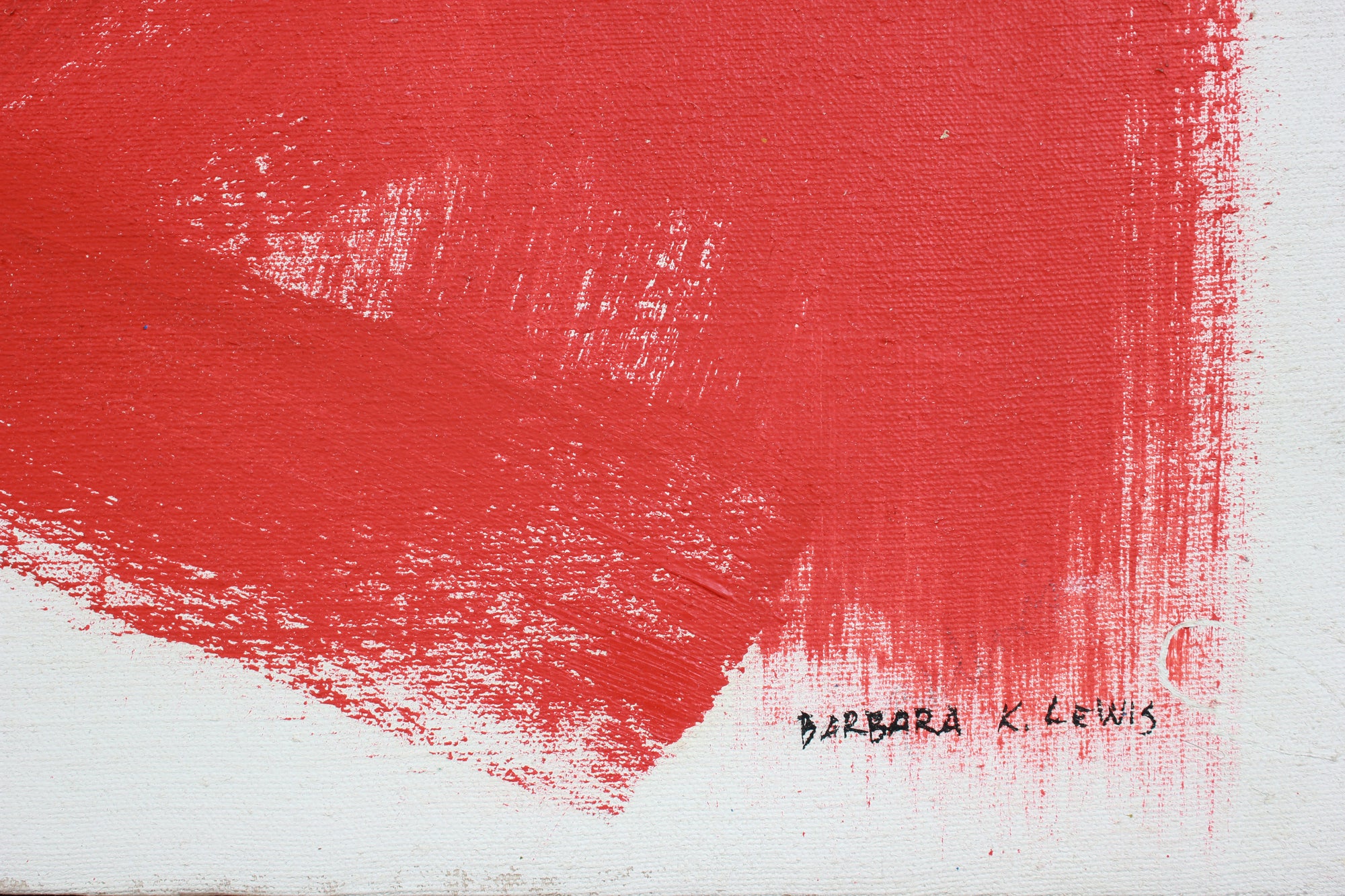 Bold Red & Blue Brushstroke Abstract <br>Mid-Late 20th Century Oil <br><br>#A7585