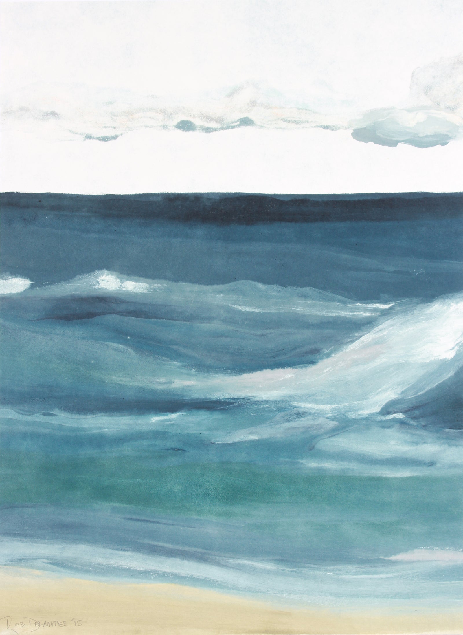 <i>La Mer II</i> <br>2015 Gouache Seascape <br><br>#A7596