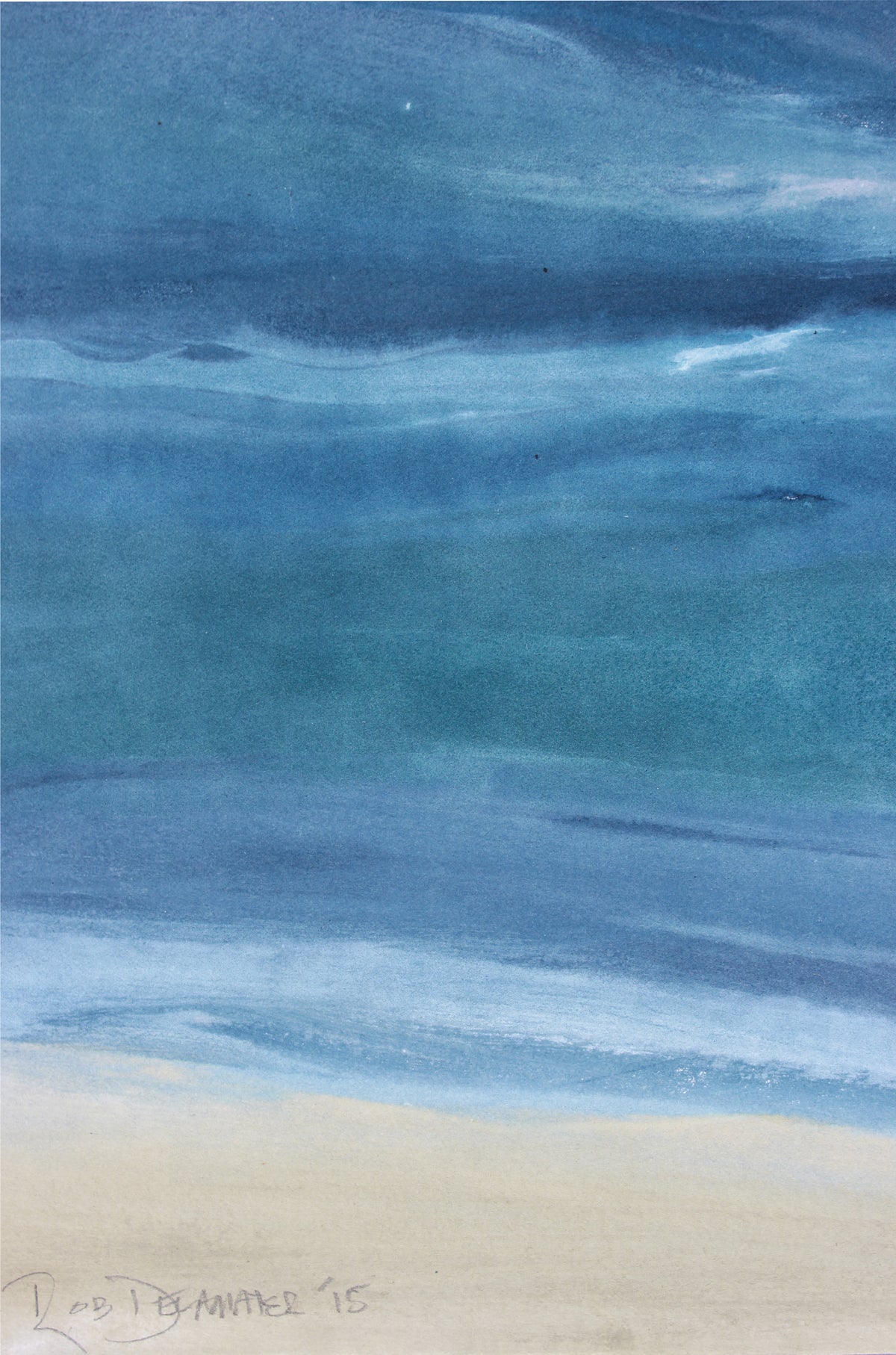 <i>La Mer II</i> <br>2015 Gouache Seascape <br><br>#A7596