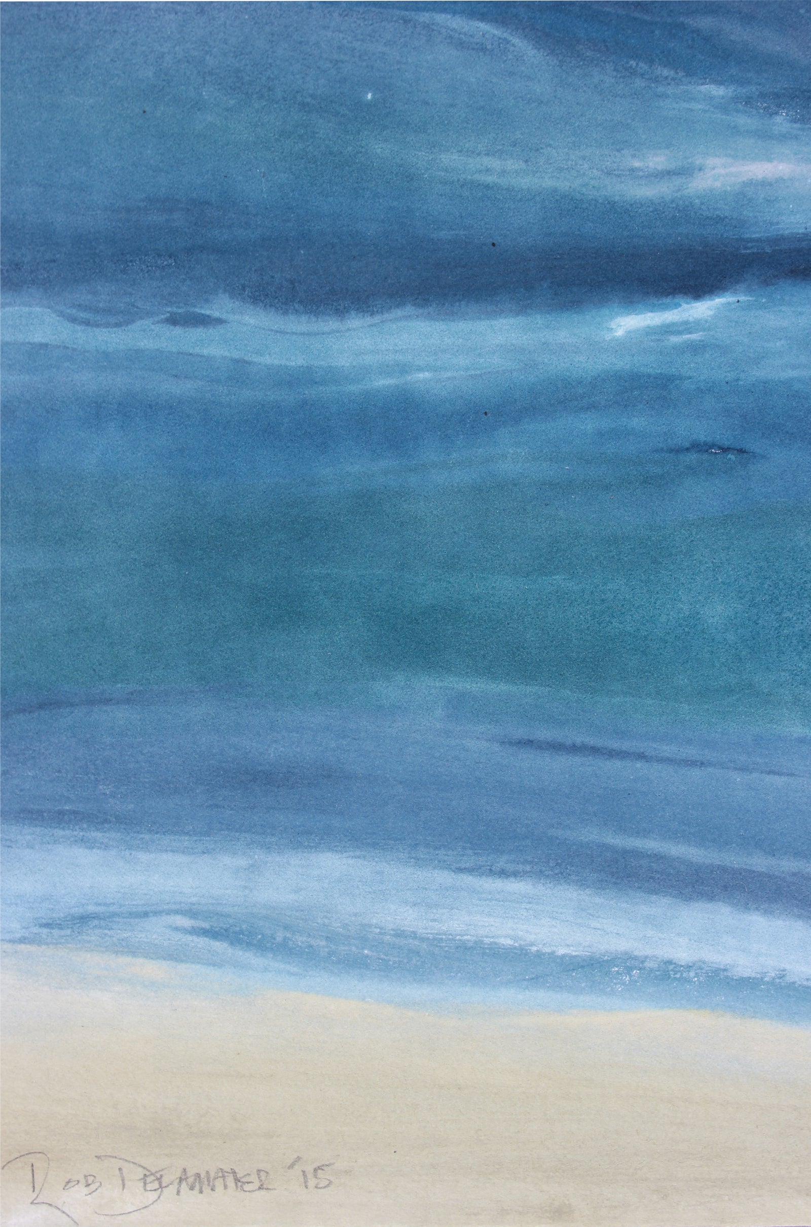 <i>La Mer II</i> <br>2015 Gouache Seascape <br><br>#A7596