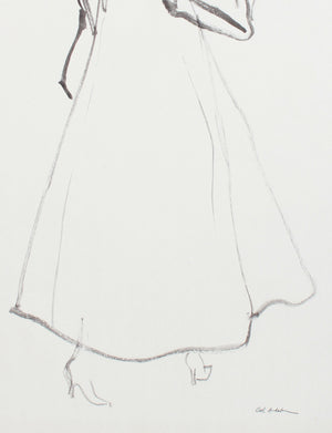 Woman with Coat <br>Mid 20th Century Gouache <br><br>#A7620