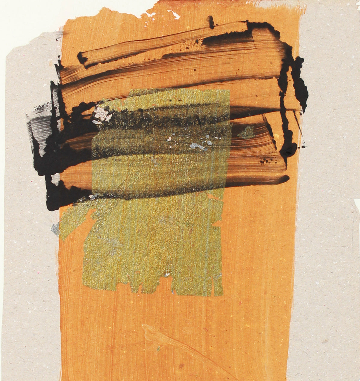 Orange &amp; Gold Modernist Abstract &lt;br&gt;20th Century Monotype &lt;br&gt;&lt;br&gt;#A7629