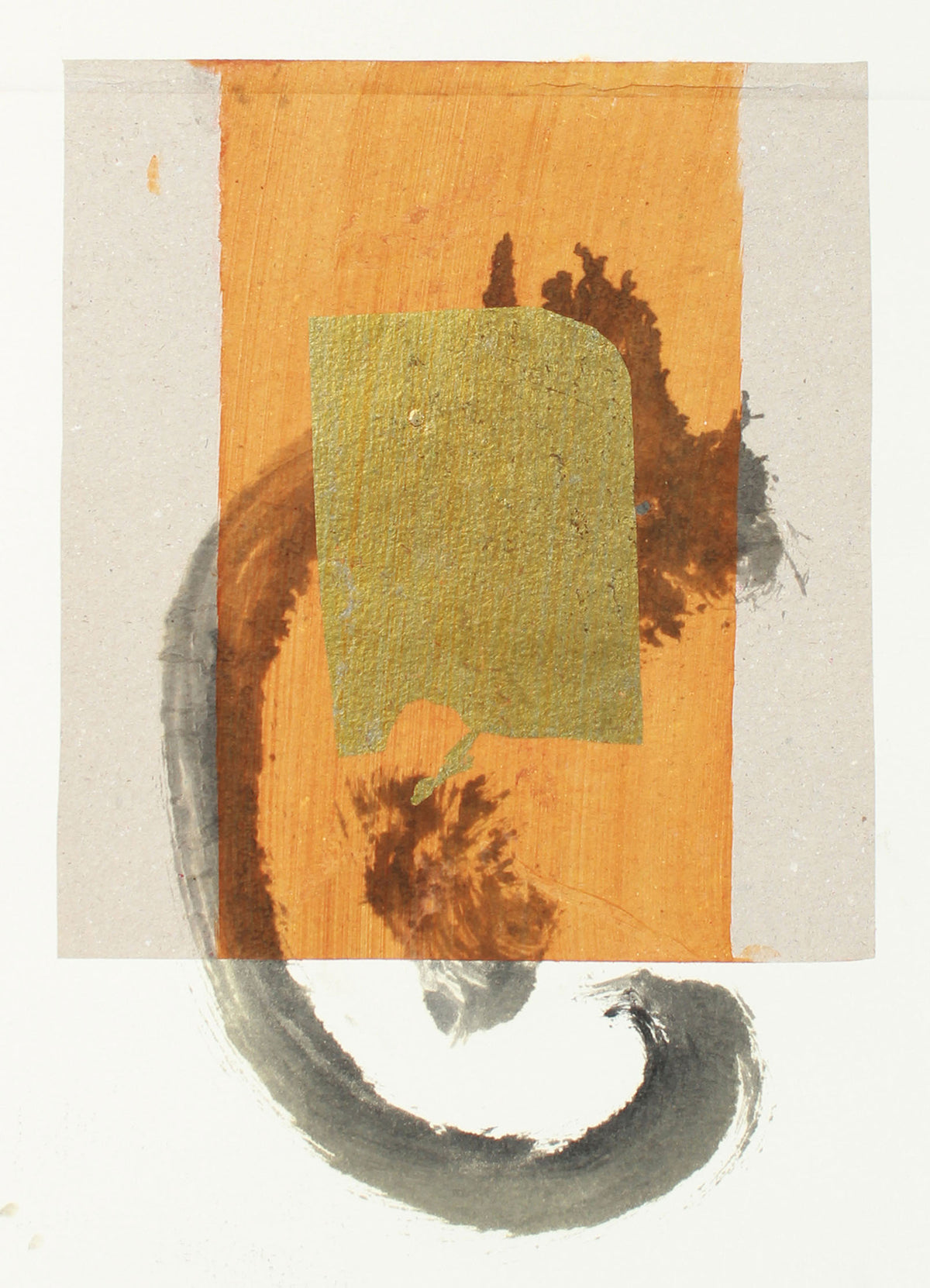Gold Brushstroke Abstract &lt;br&gt;20th Century Monotype &lt;br&gt;&lt;br&gt;#A7630
