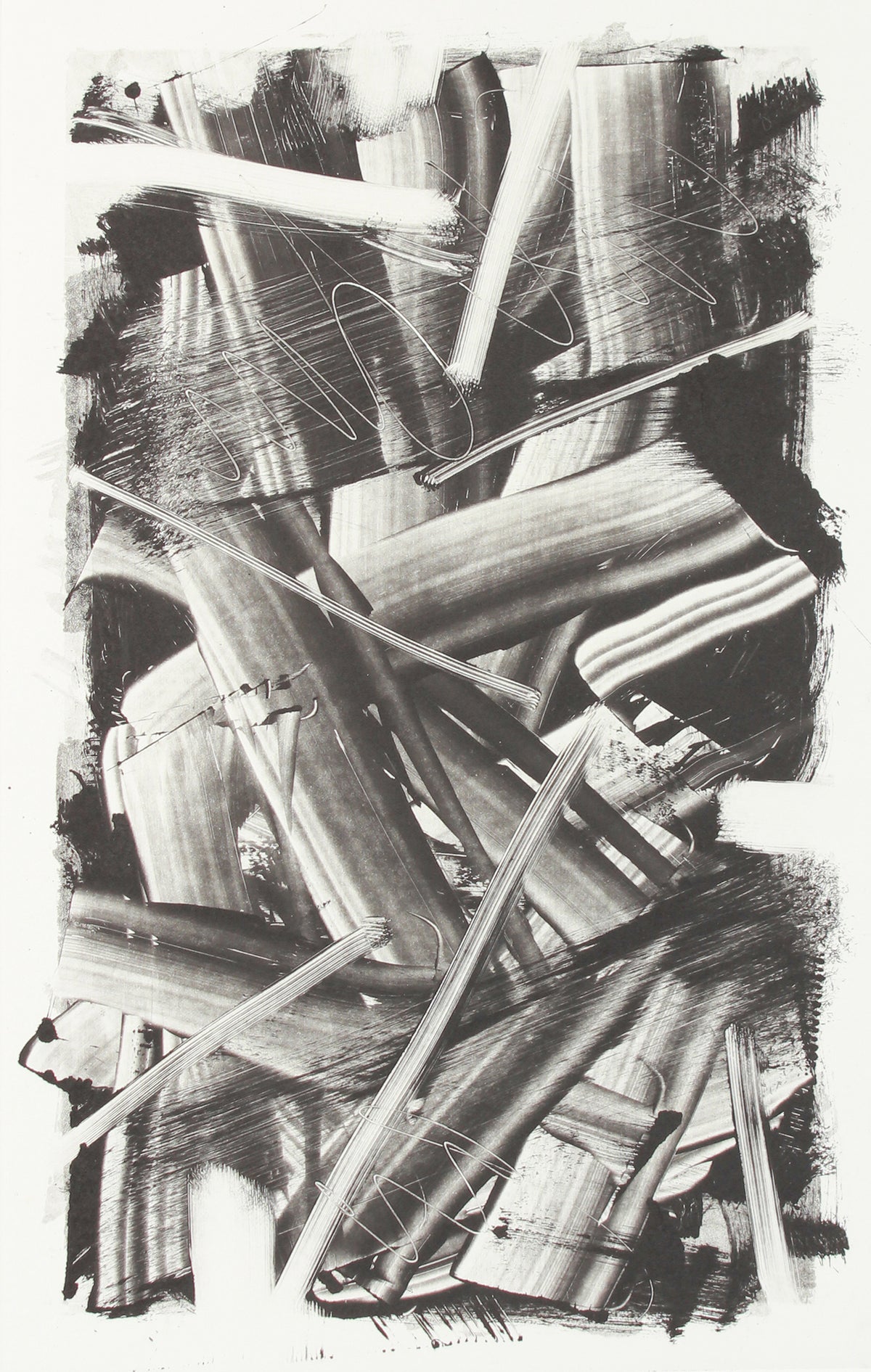 Modernist Frenetic Brushstroke Abstract &lt;br&gt;1990-2000s Monotype &lt;br&gt;&lt;br&gt;#A7642