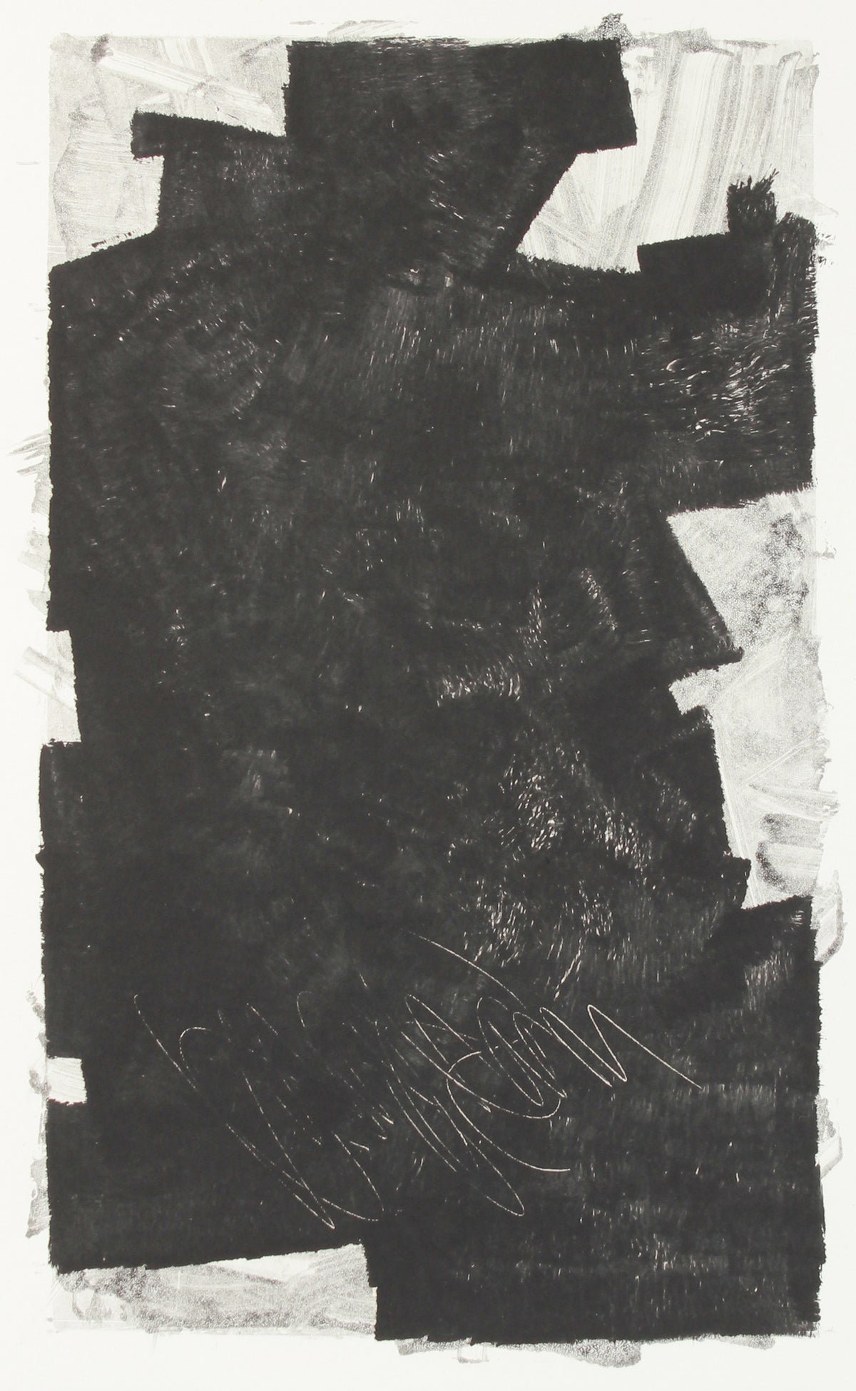 Blocky Modernist Monochrome Abstract&lt;br&gt;1990-2000s Monotype &lt;br&gt;&lt;br&gt;#A7644
