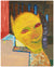 Surreal Man with Red Eyes <br>1994 Oil Scene <br><br>#A7735