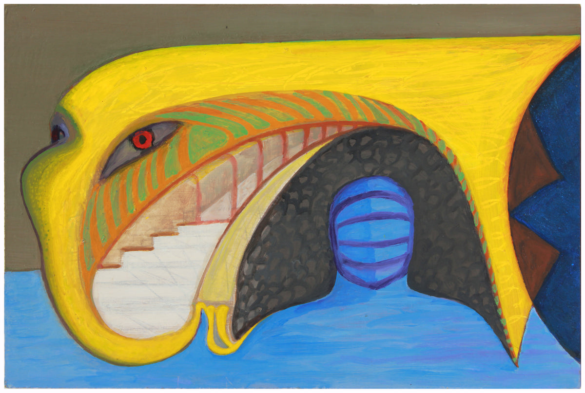 Playful Surrealist Composition <br>1990 Oil <br><br>#A7738