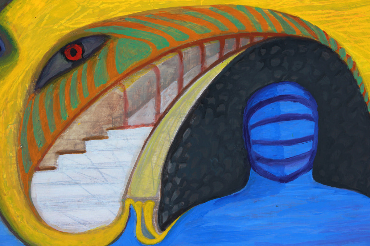 Playful Surrealist Composition <br>1990 Oil <br><br>#A7738