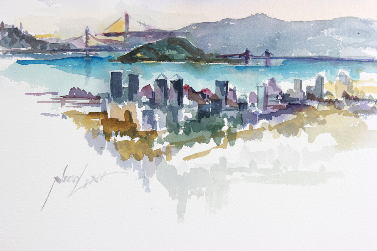 View of Treasure Island <br>Mid-Late 20th Century Watercolor <br><br>#A7789
