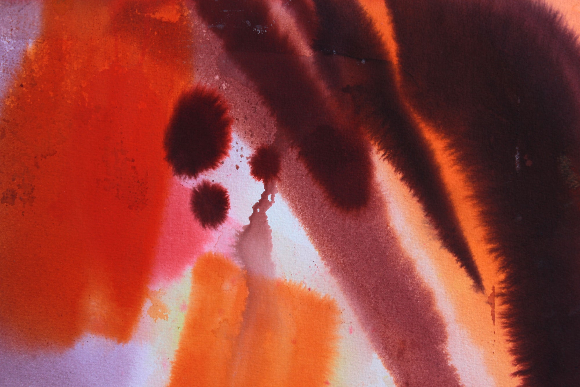 Fiery Music Note in Abstraction <br>Late 20th Century Watercolor<br><br>#A7795