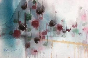 Music Notes in Abstraction <br>Late 20th Century Watercolor <br><br>#A7799