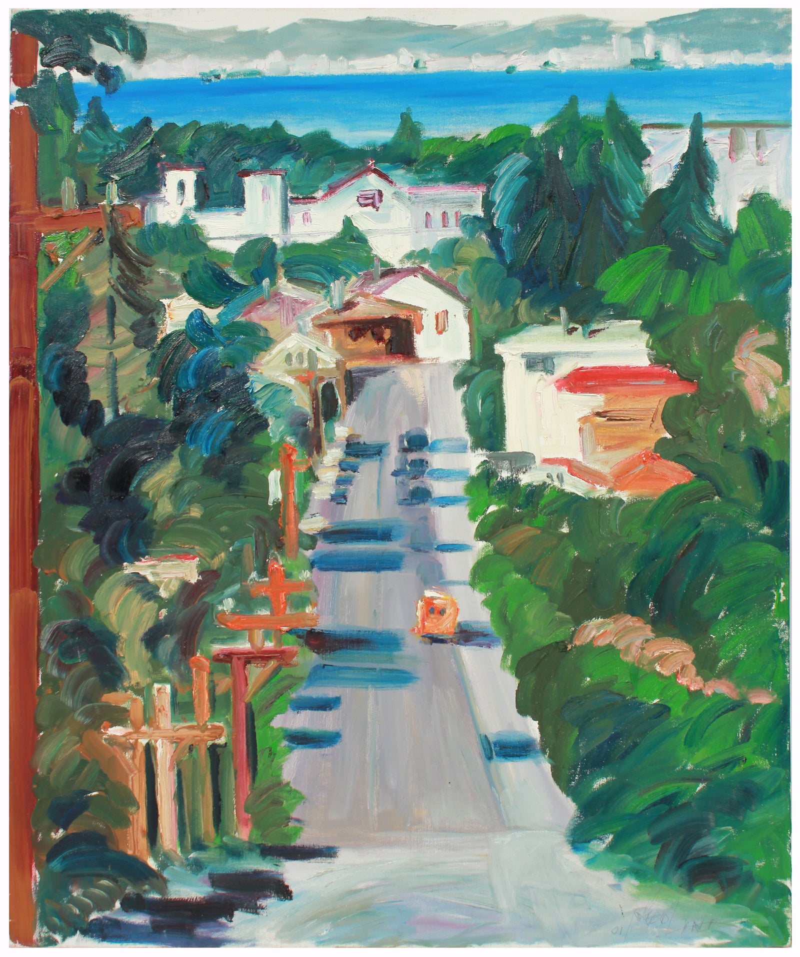 Sunlit Bay Area Cityscape <br>2000 Oil <br><br>#A7864