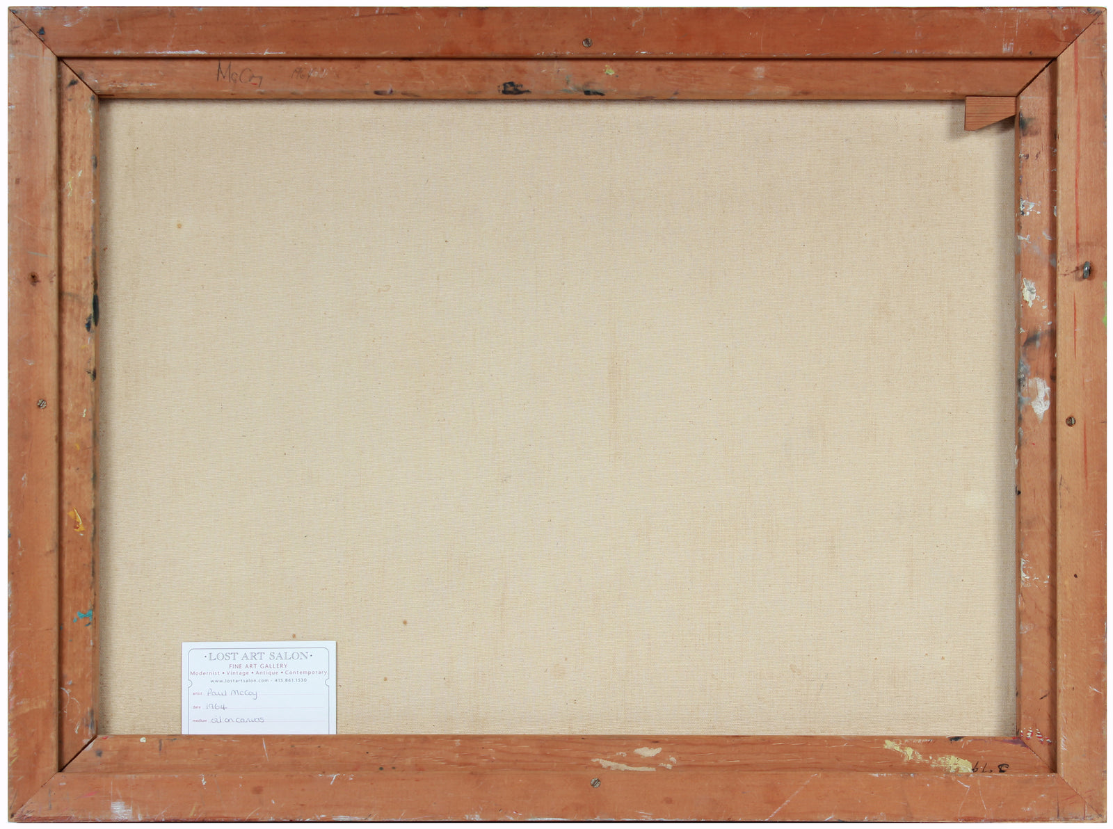 Interior Scene Behind Bars <br>1964 Oil <br><br>#A7867