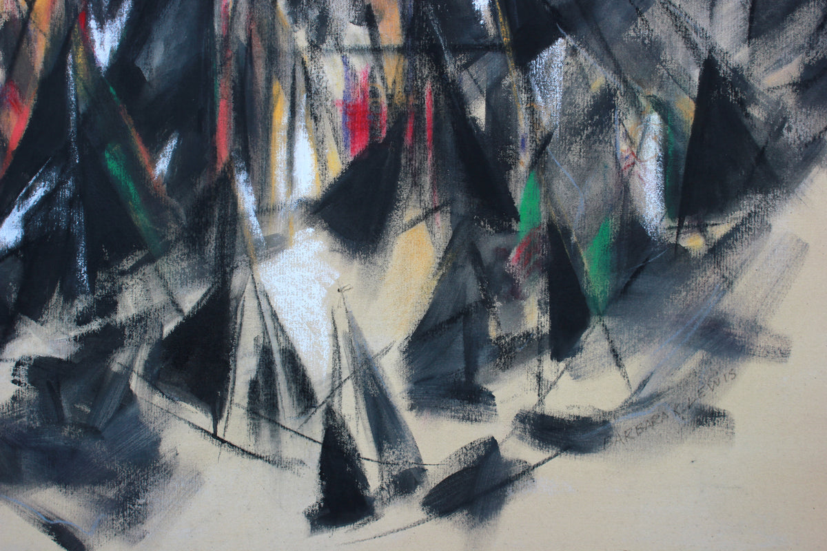 <i>Bedouin Dress</i> <br>20th Century Chalk Painting <br><br>#A7880