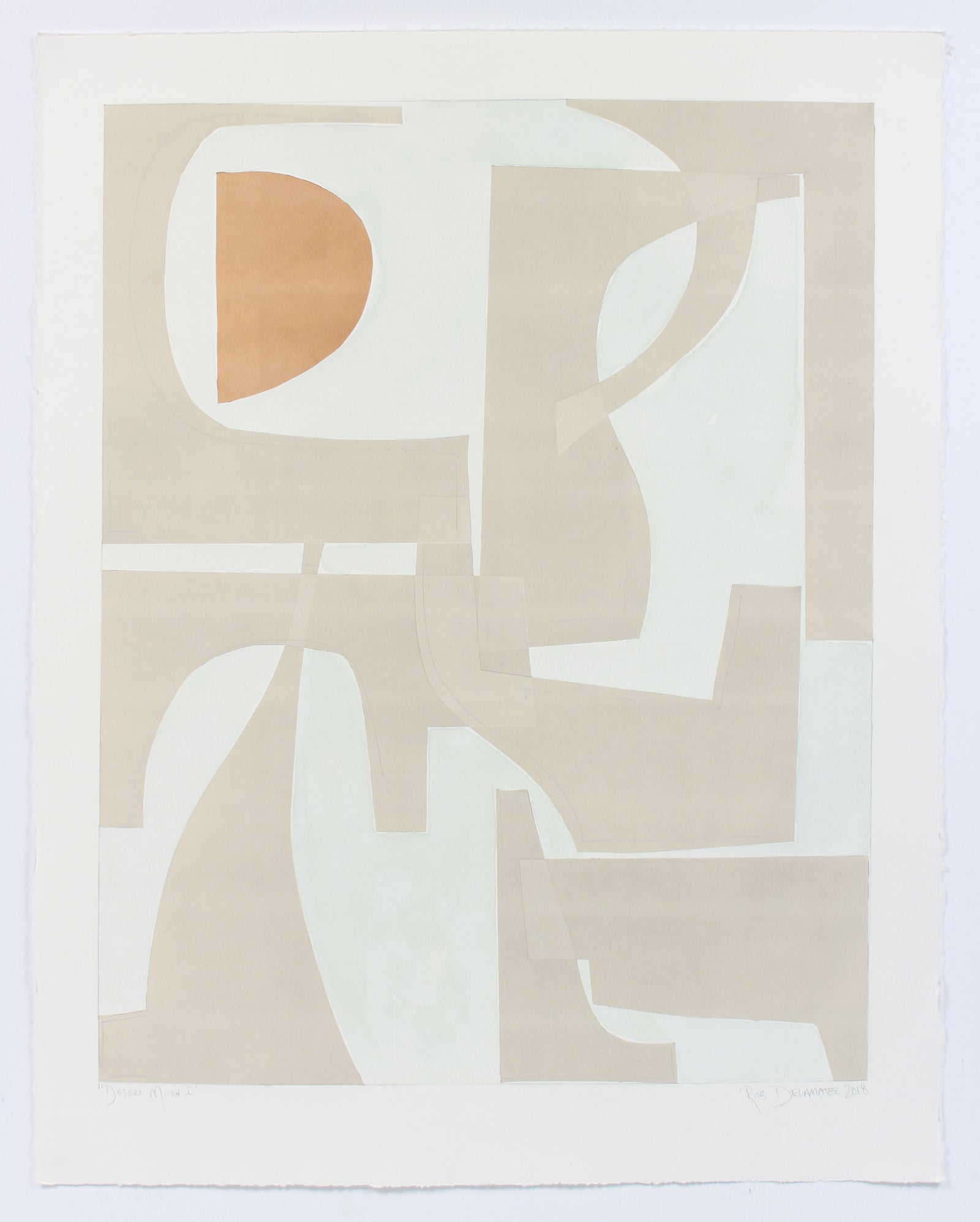 <i>Desert Moon I</i> <br>2018 Monotype & Gouache <br><br>#A7910