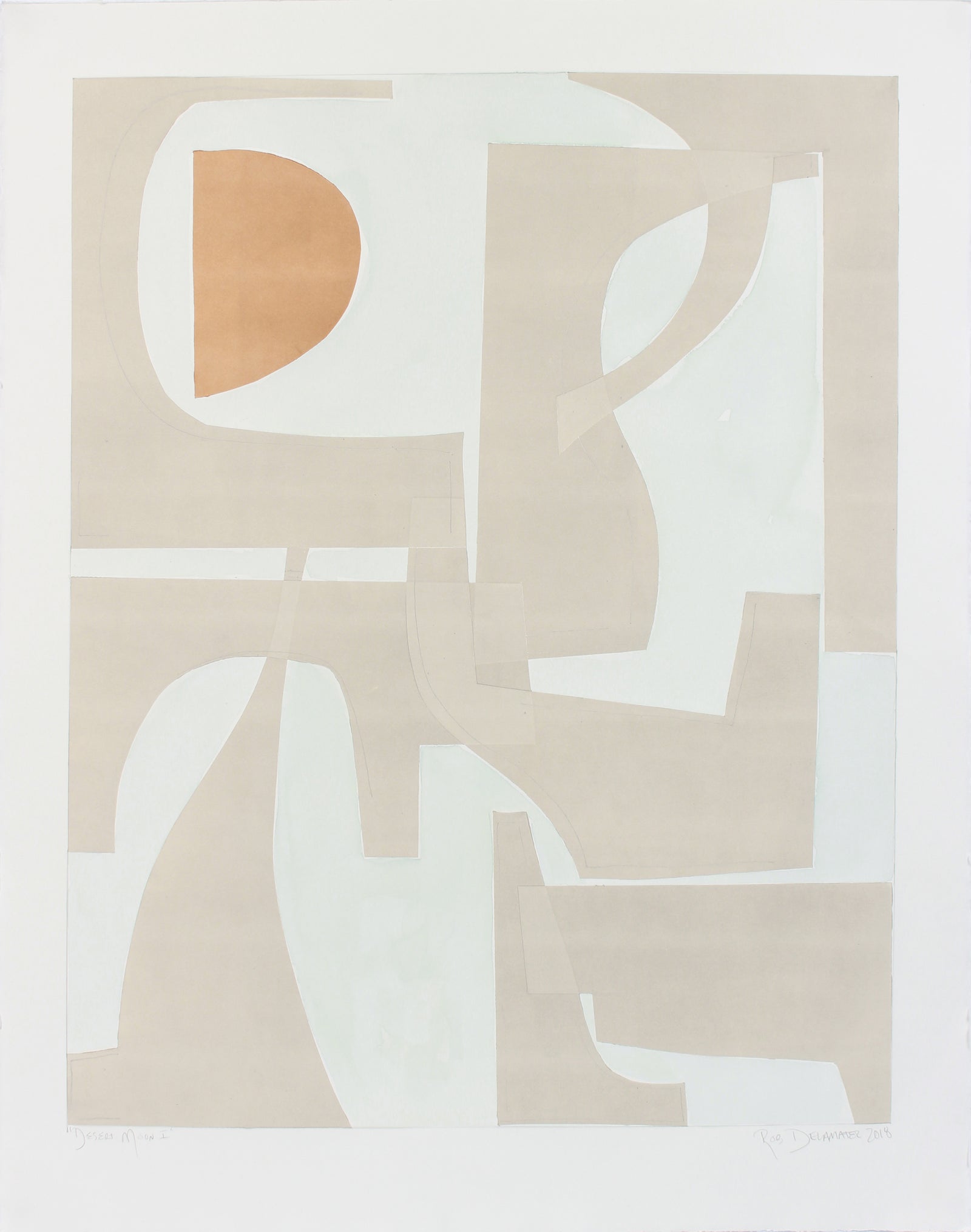 <i>Desert Moon I</i> <br>2018 Monotype & Gouache <br><br>#A7910