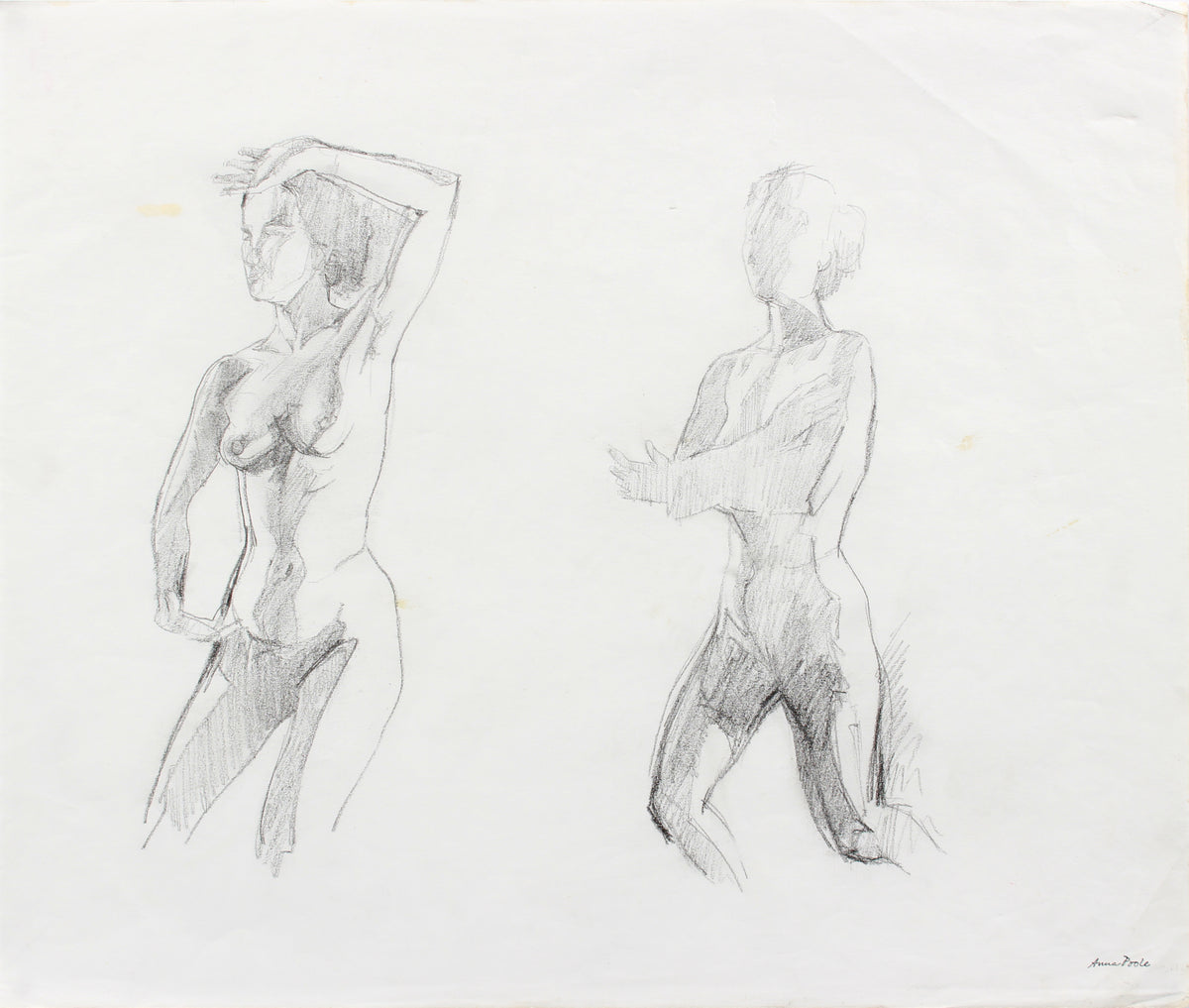 Nude Figure Study &lt;br&gt;Late 20th Century Graphite &lt;br&gt;&lt;br&gt;#A7977