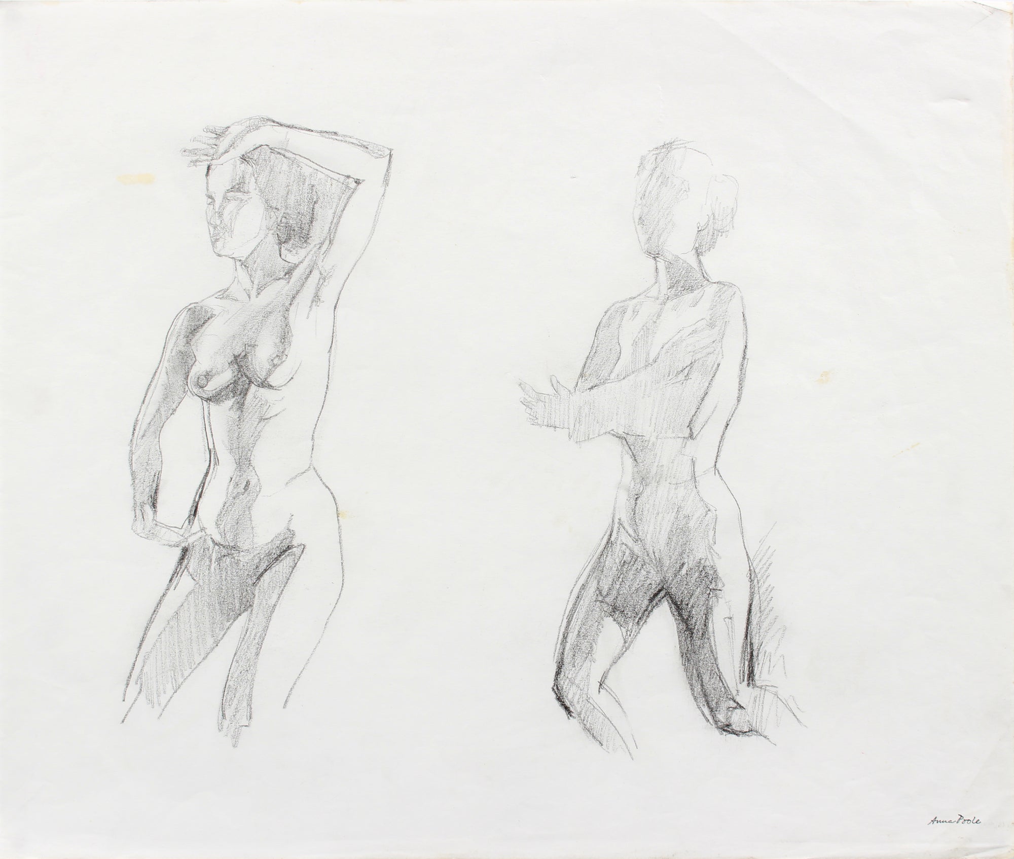 Nude Figure Study <br>Late 20th Century Graphite <br><br>#A7977