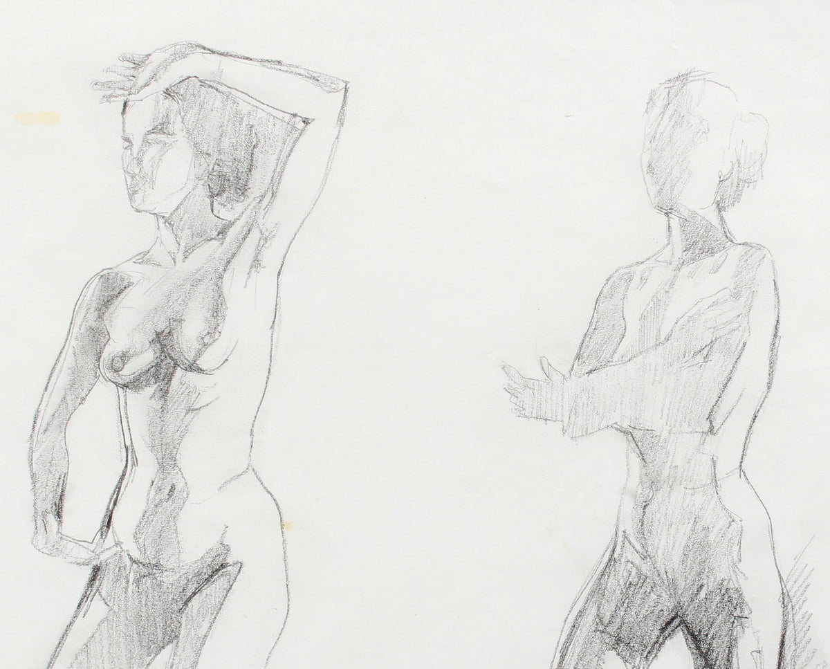 Nude Figure Study <br>Late 20th Century Graphite <br><br>#A7977