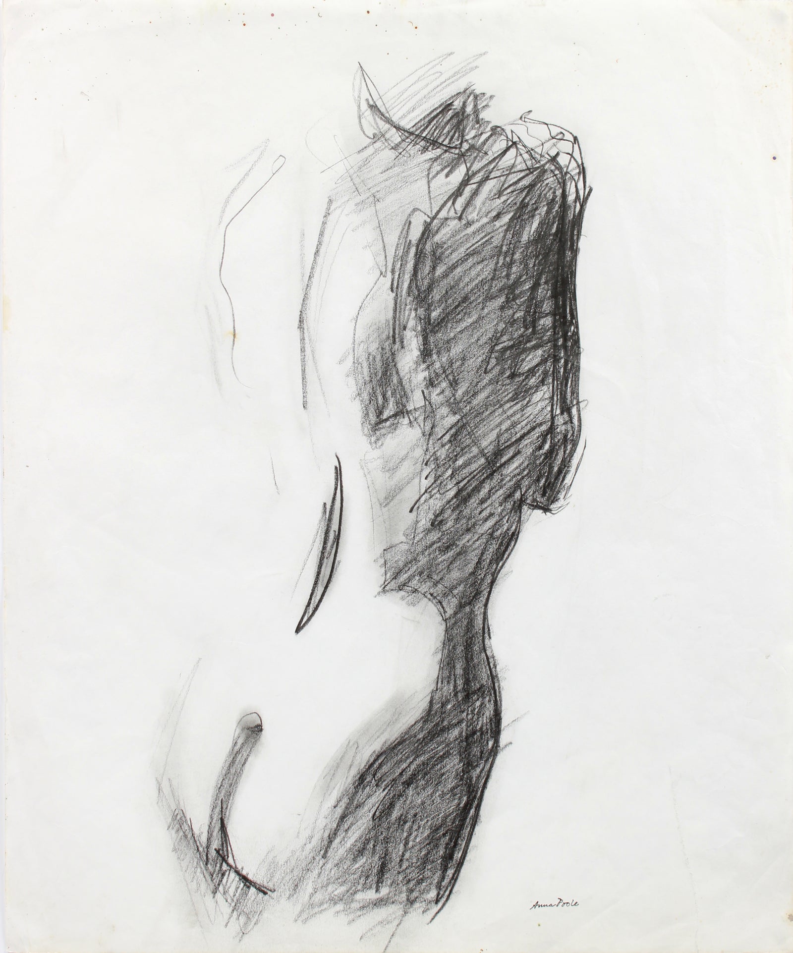 Chiaroscuro Torso Study <br>Late 20th Century Graphite <br><br>#A7979