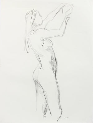 Reaching Female Nude Study <br>20th Century Charcoal <br><br>#A7982