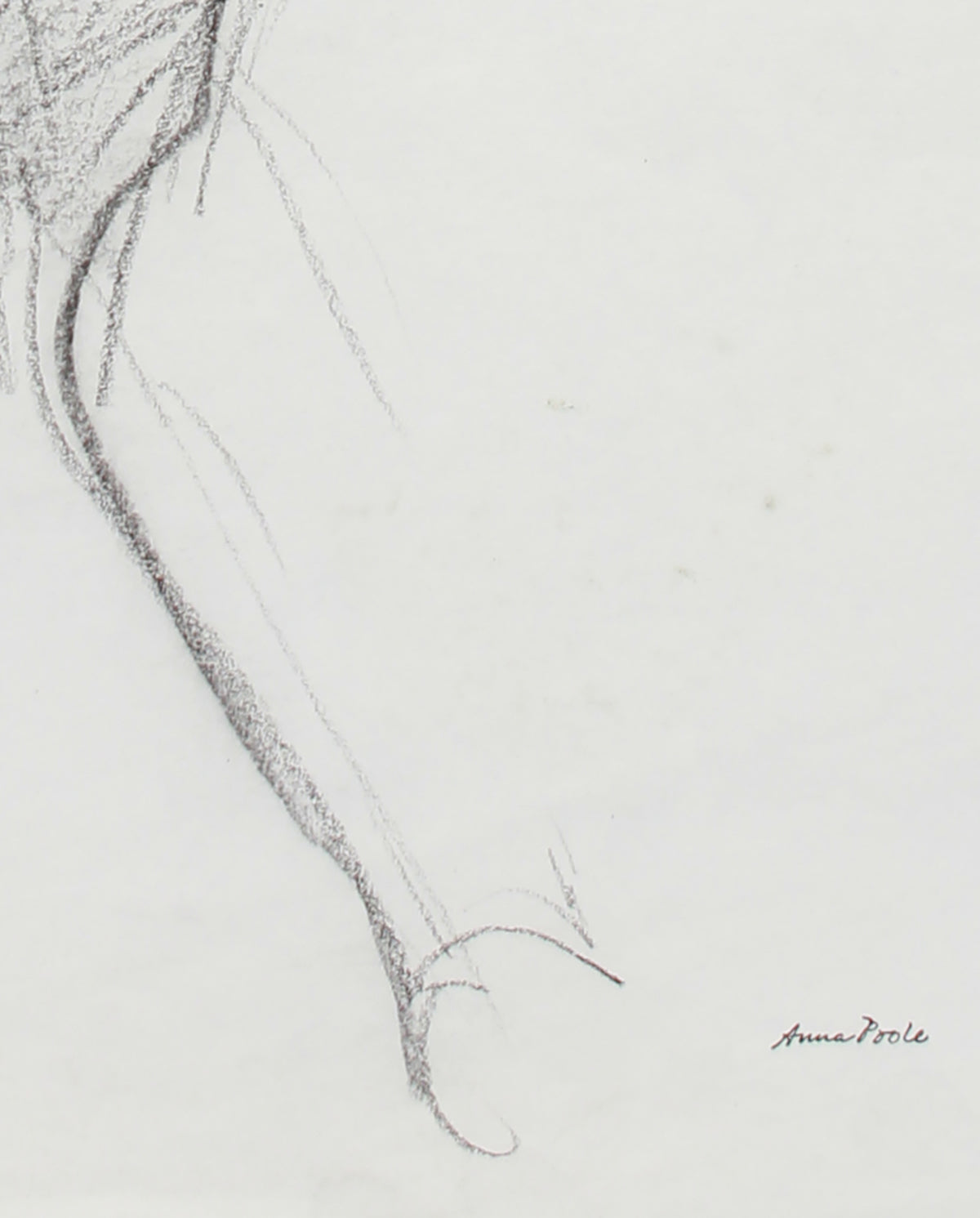 Leaning Female Form <br>20th Century Charcoal <br><br>#A7984