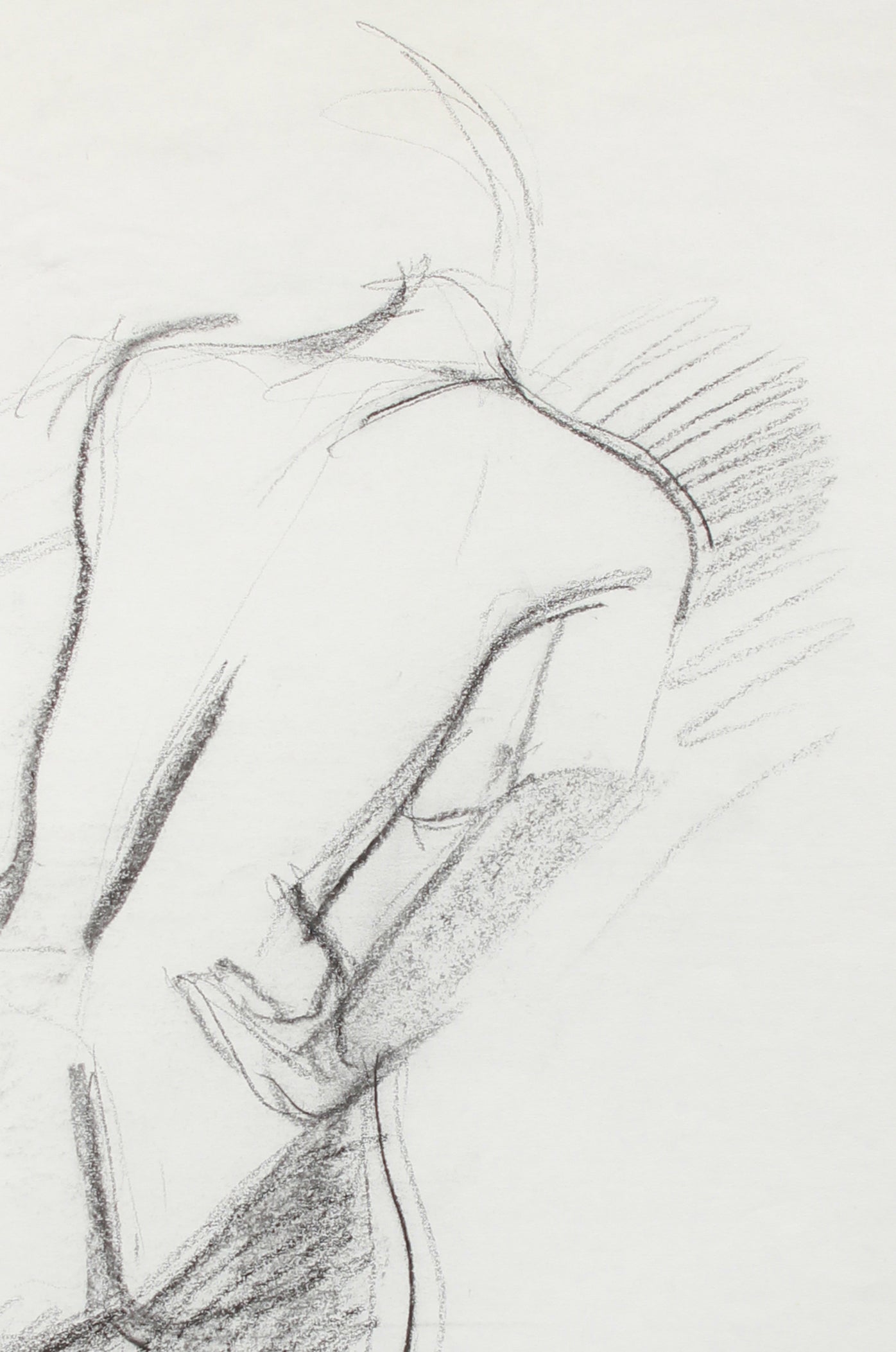 Leaning Female Form <br>20th Century Charcoal <br><br>#A7984