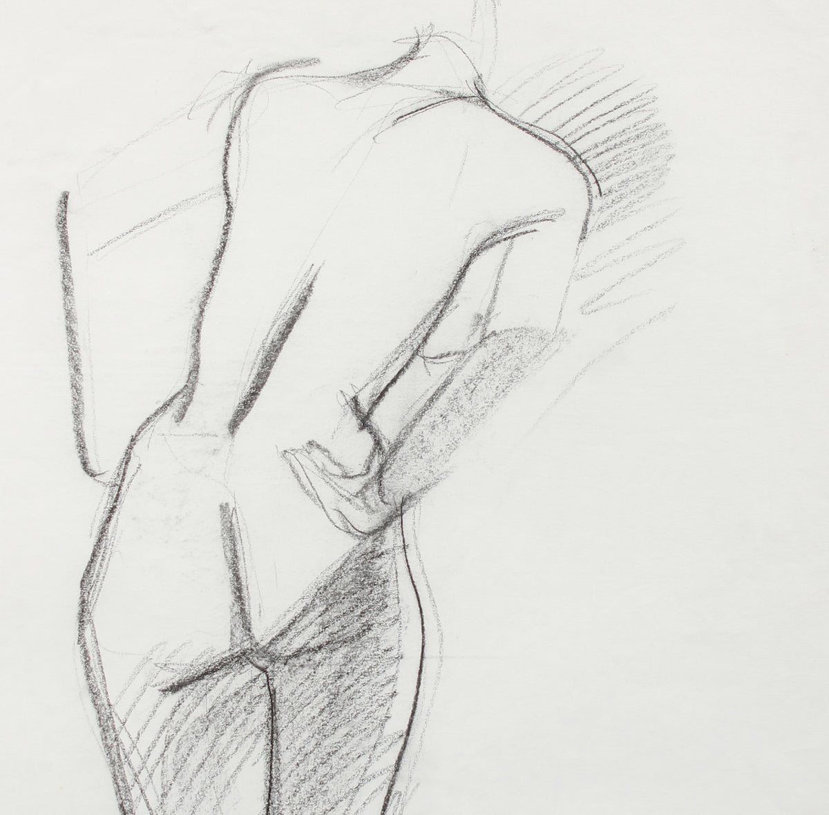 Leaning Female Form <br>20th Century Charcoal <br><br>#A7984