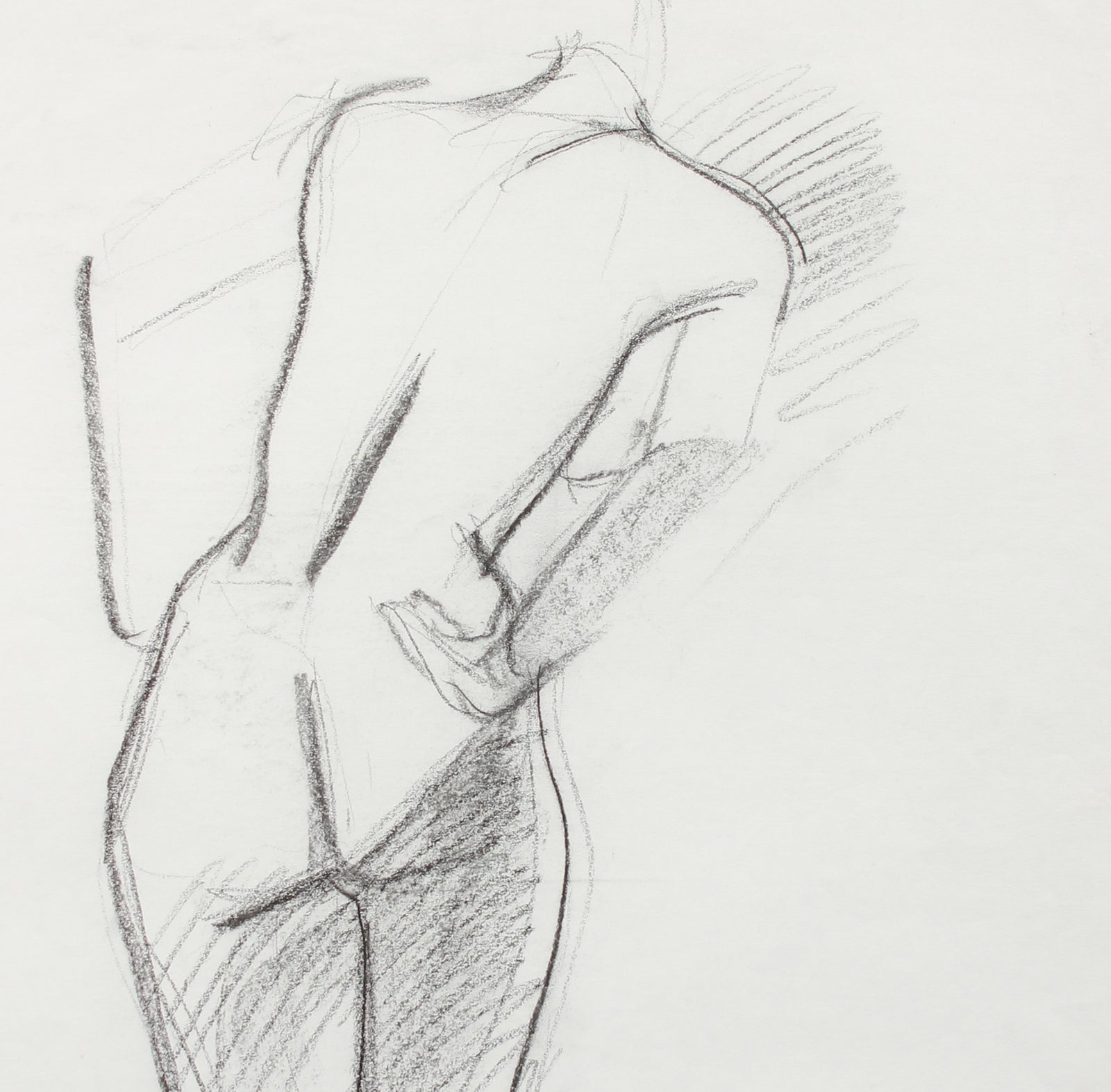 Leaning Female Form <br>20th Century Charcoal <br><br>#A7984