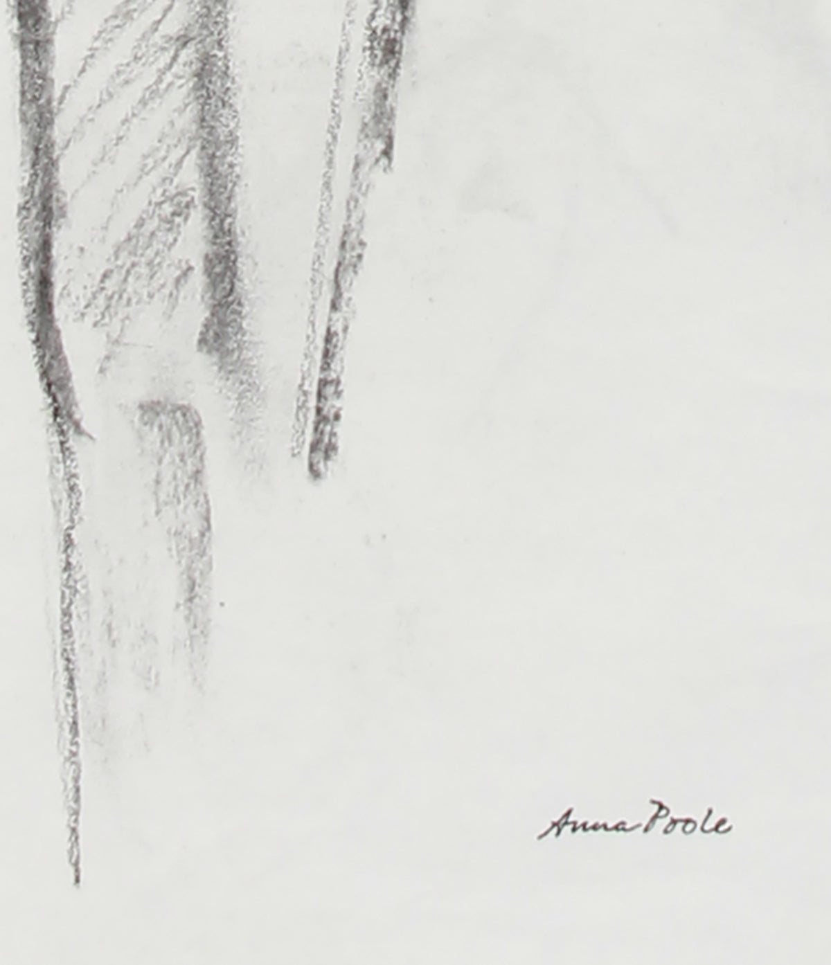 Contemplative Female Drawing <br>Late 20th Century Graphite <br><br>#A7985