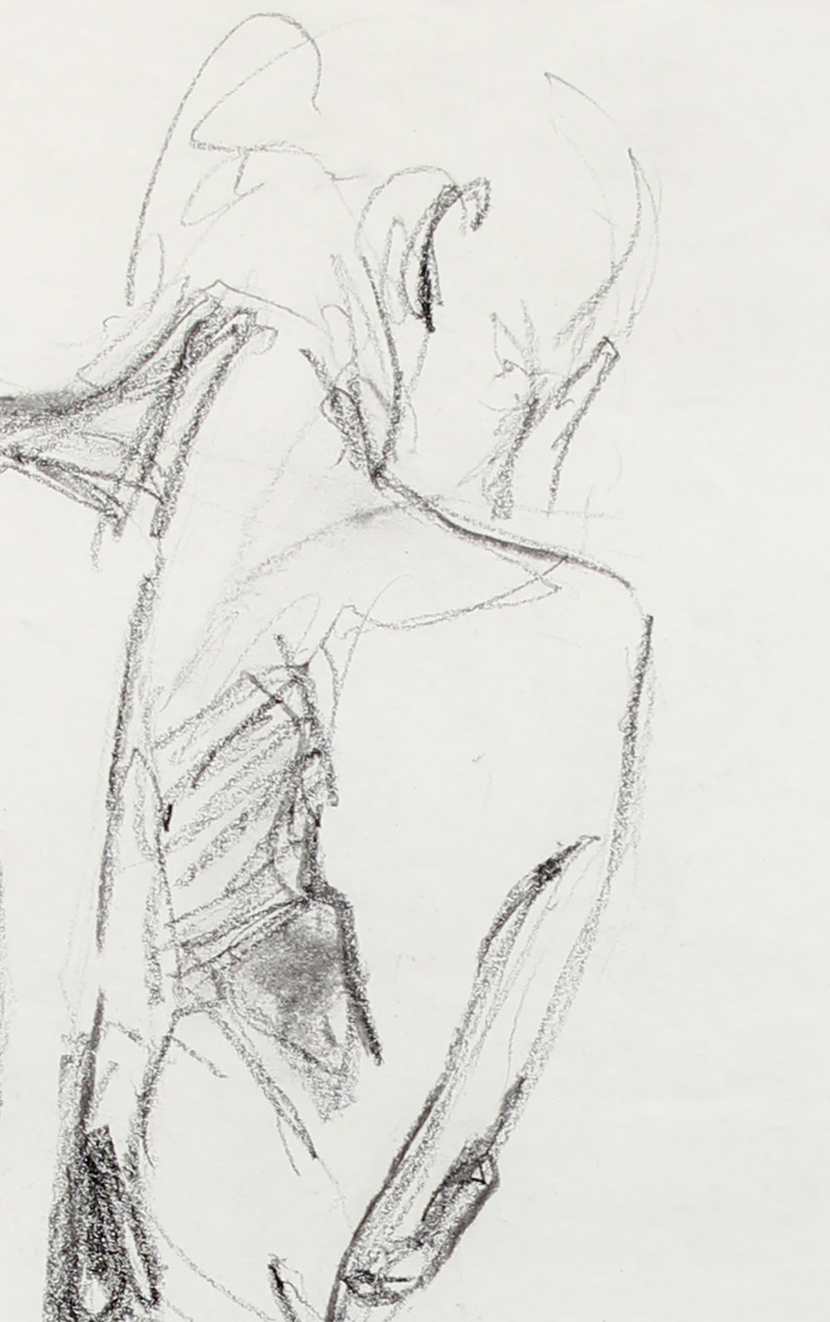 Contemplative Female Drawing <br>Late 20th Century Graphite <br><br>#A7985