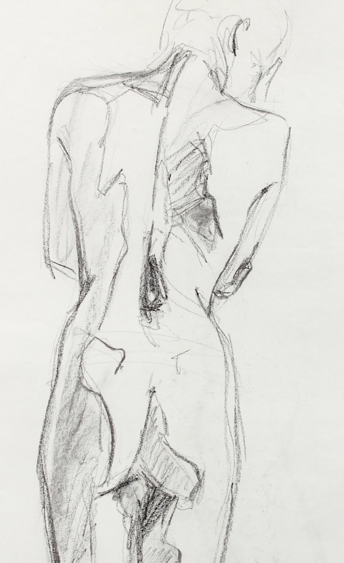 Contemplative Female Drawing <br>Late 20th Century Graphite <br><br>#A7985