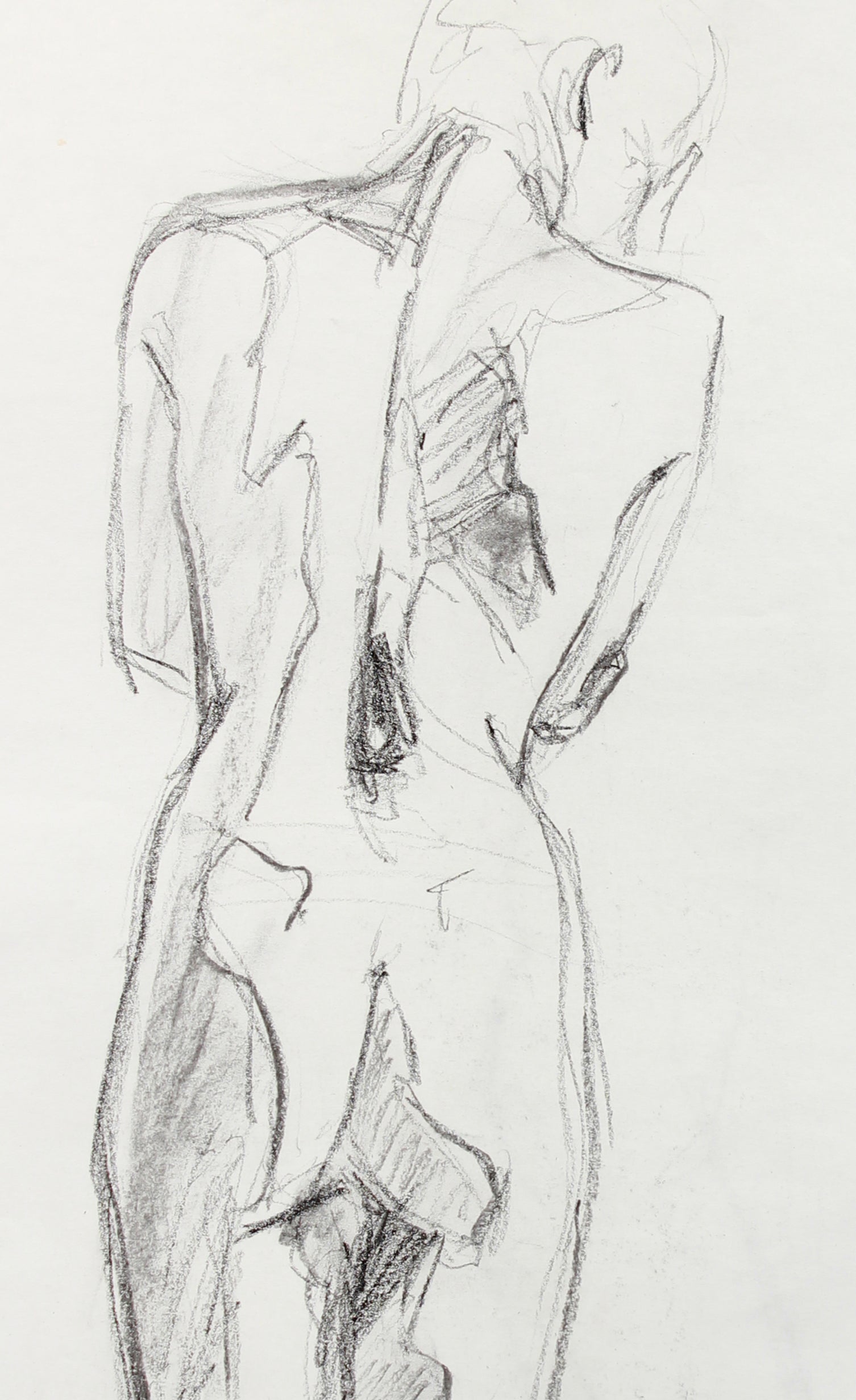 Contemplative Female Drawing <br>Late 20th Century Graphite <br><br>#A7985