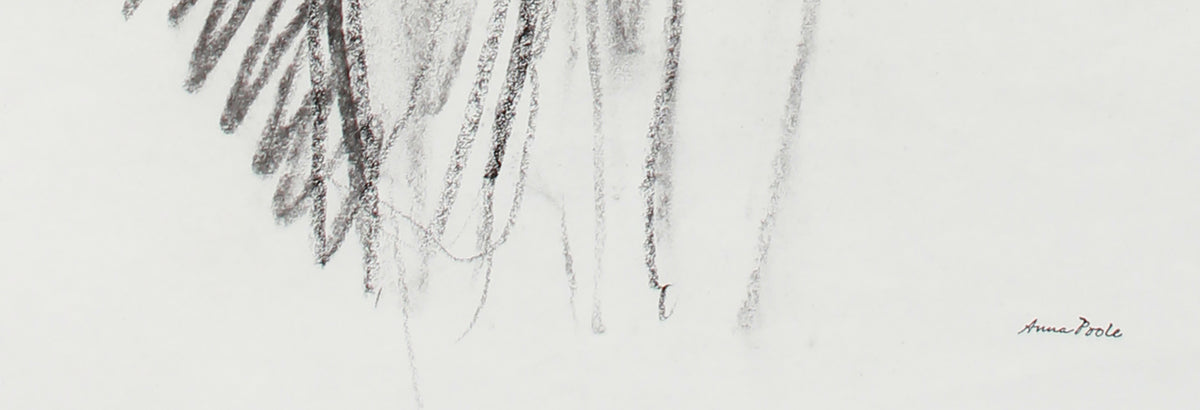 Aloof Standing Female Nude <br>20th Century Charcoal <br><br>#A7986