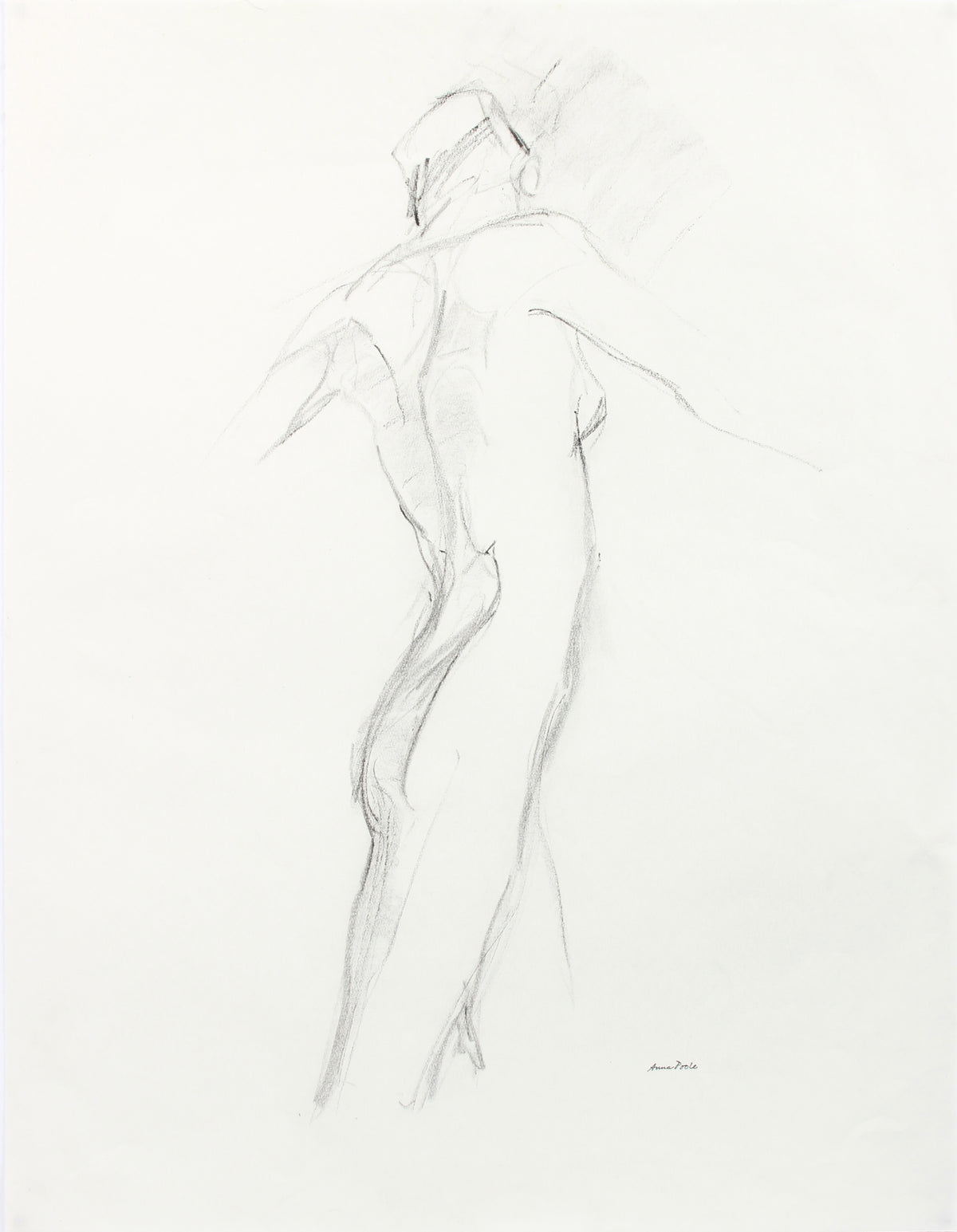 Contrapposto Model Study &lt;br&gt;Late 20th Century Charcoal &lt;br&gt;&lt;br&gt;A7987