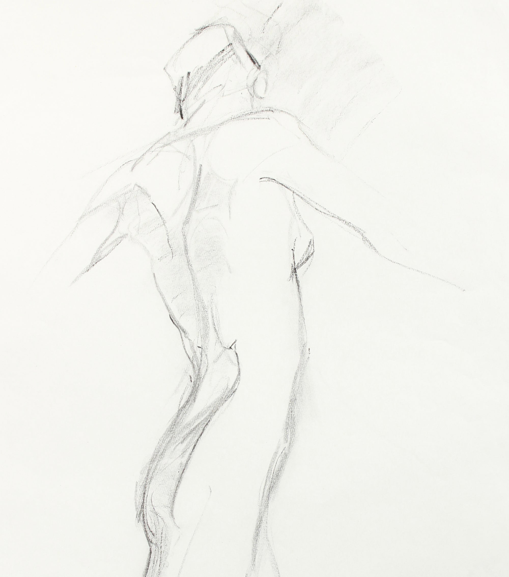 Contrapposto Model Study <br>Late 20th Century Charcoal <br><br>A7987