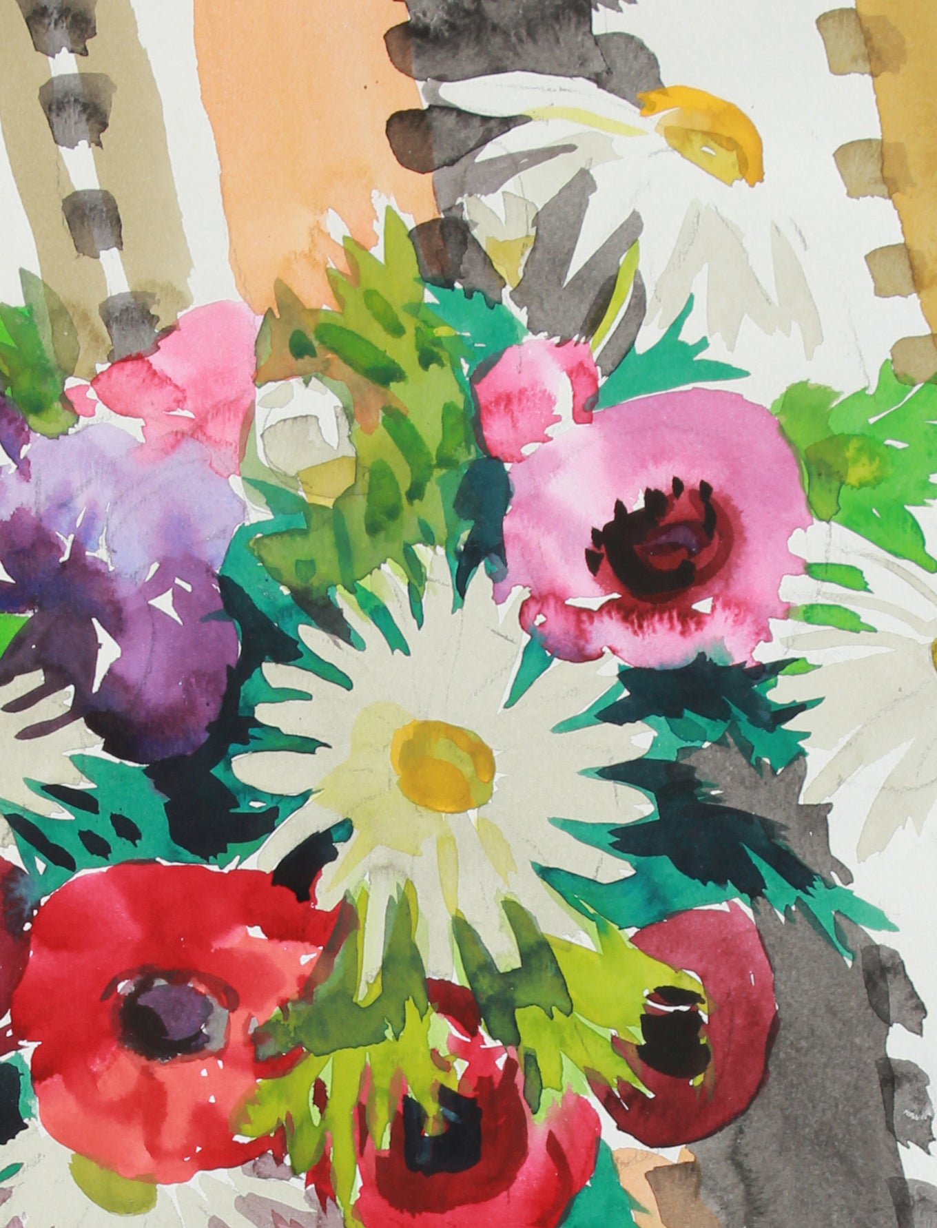 <i>Birthday Bouquet</i>, Watercolor <br>March 3, 1965 <br><br>#A8022