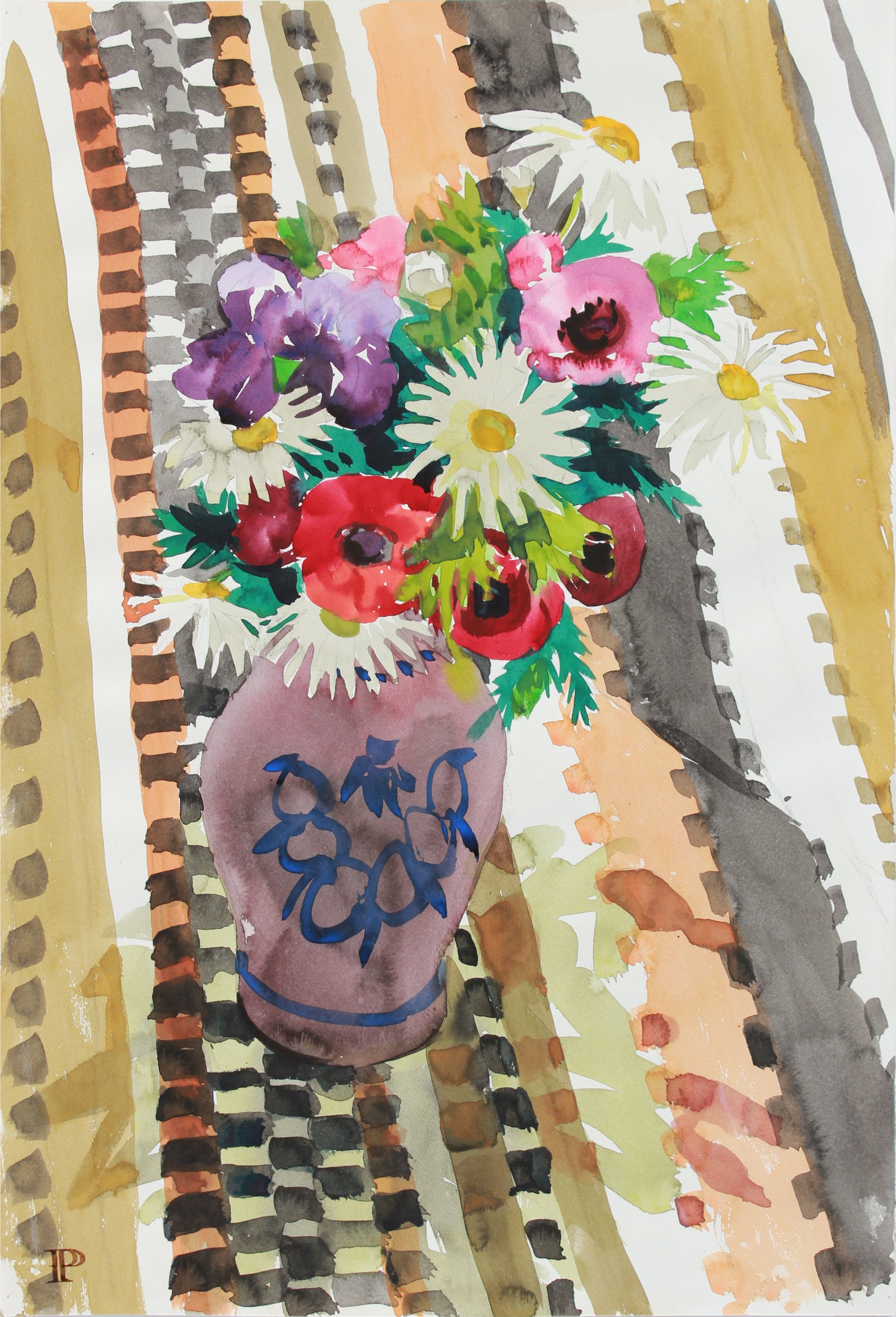 <i>Birthday Bouquet</i>, Watercolor <br>March 3, 1965 <br><br>#A8022