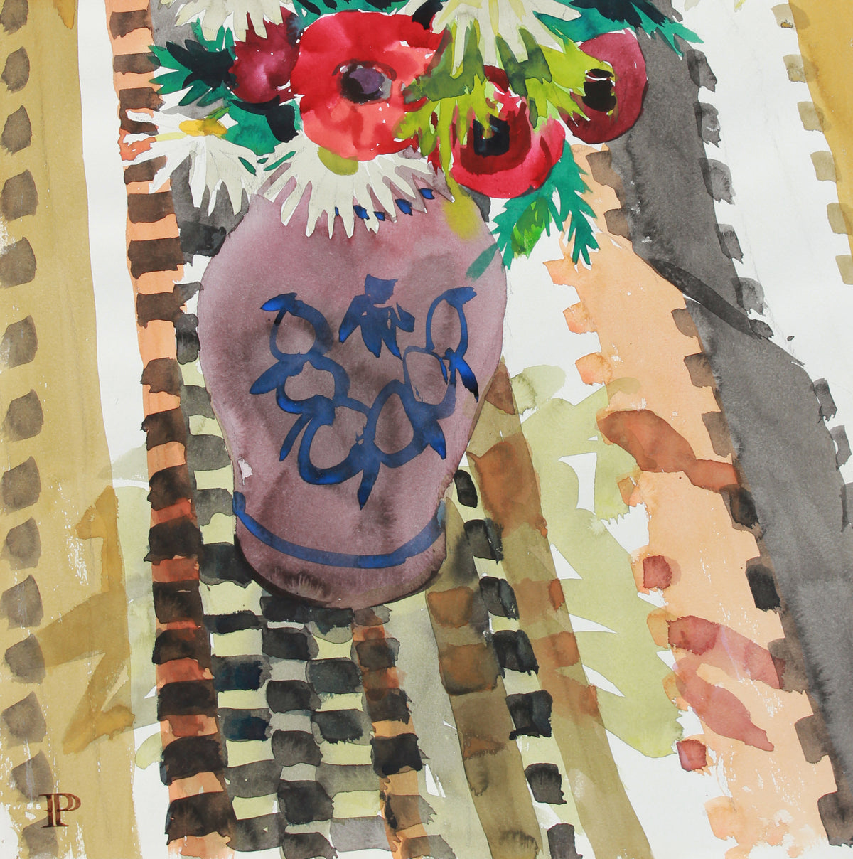 <i>Birthday Bouquet</i>, Watercolor <br>March 3, 1965 <br><br>#A8022