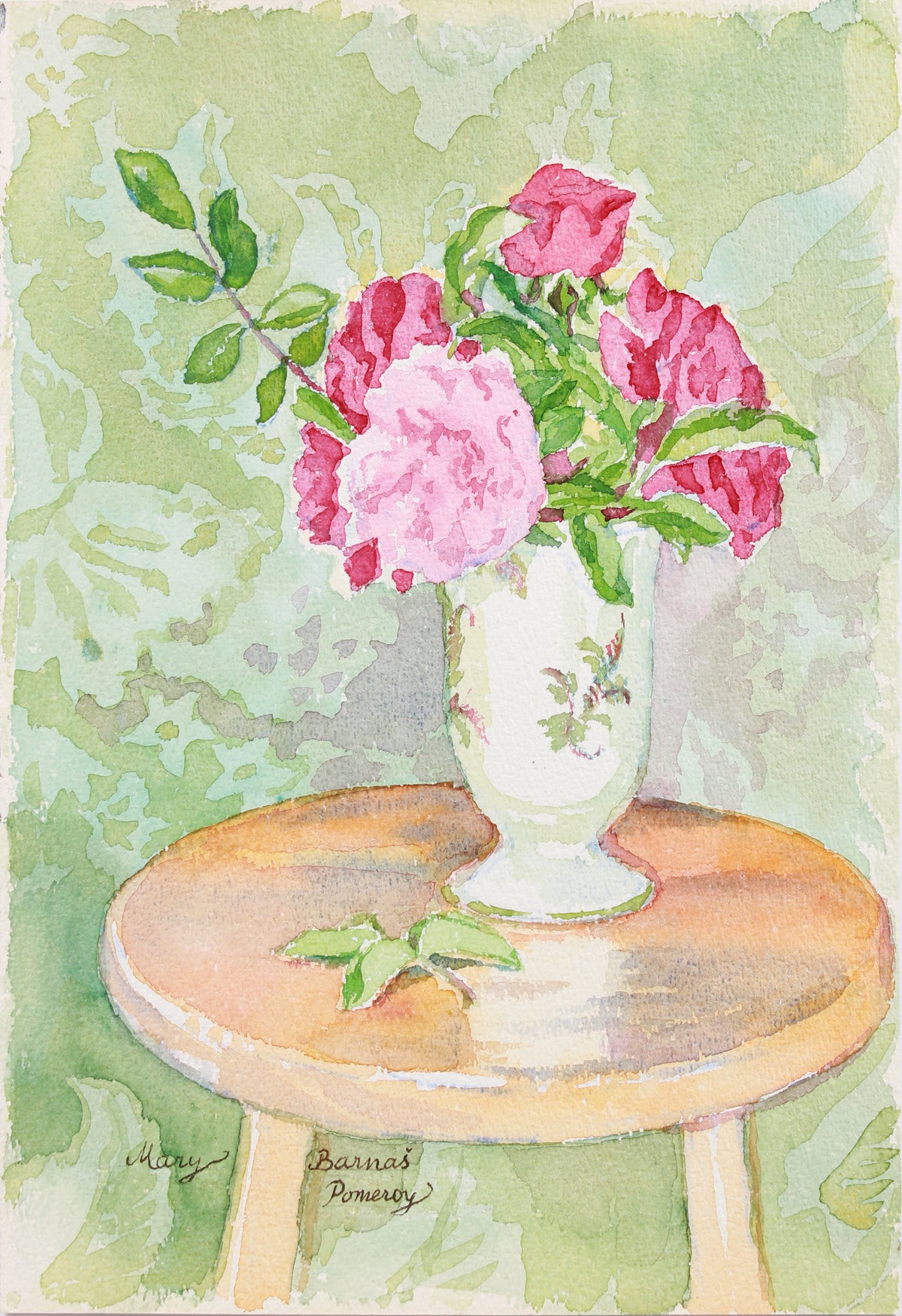&lt;i&gt;Red Roses in a French Vase&lt;/i&gt; &lt;br&gt;2003 Watercolor &lt;br&gt;&lt;br&gt;#A8031