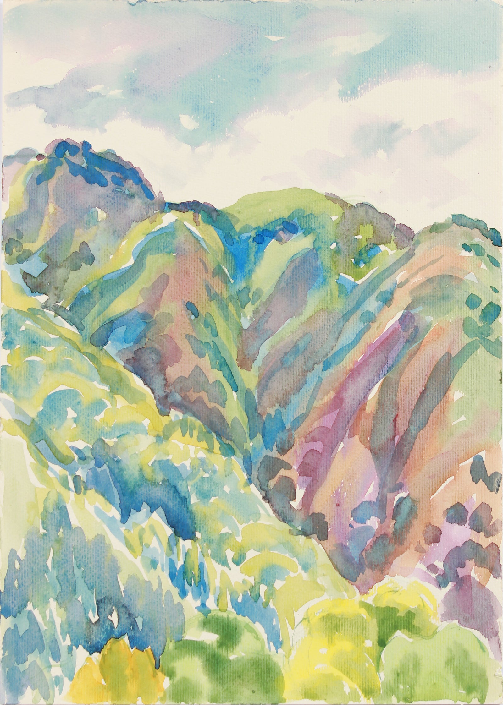 Southwestern Mountain Range <br>20th Century Watercolor <br><br>#A8033