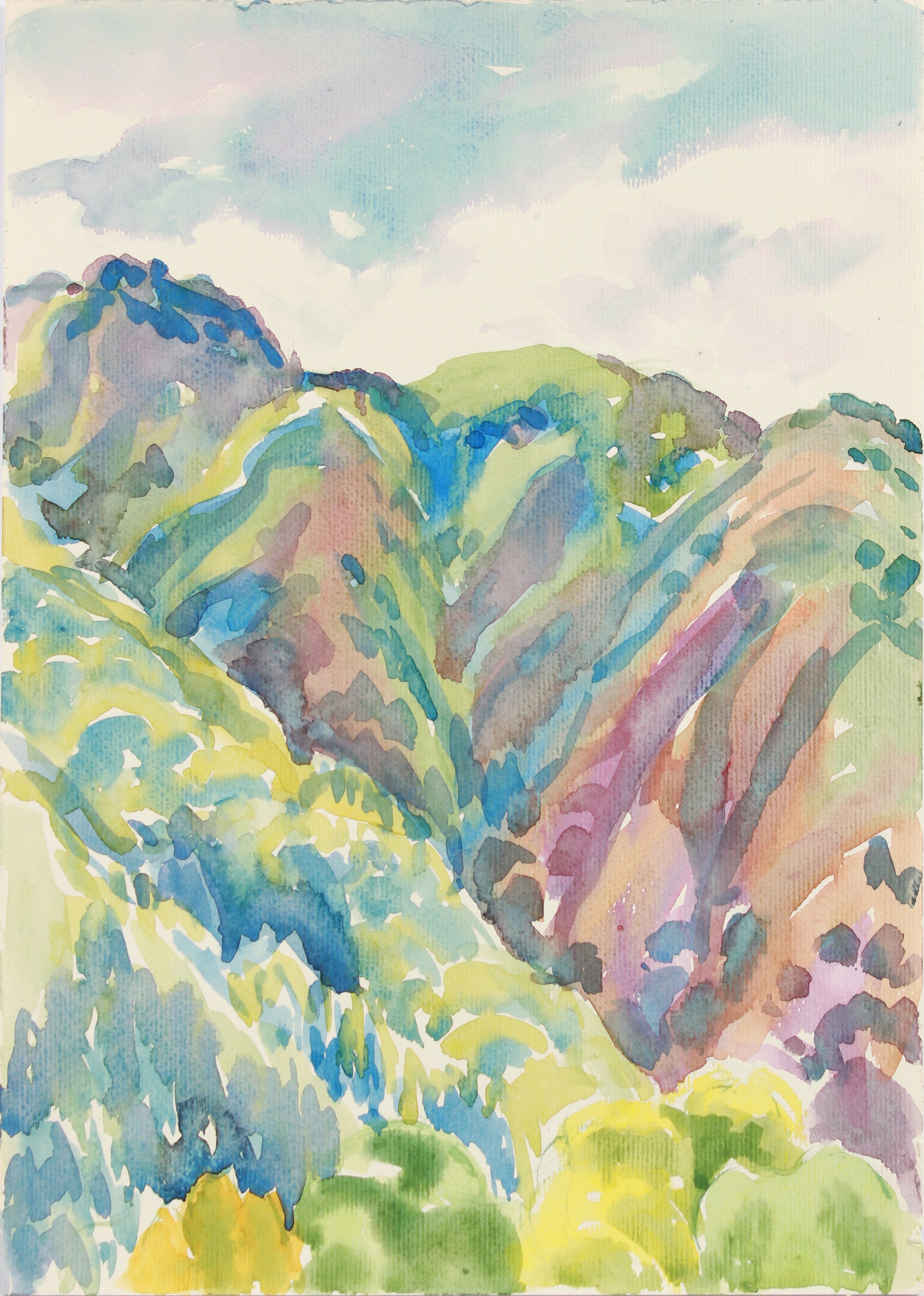 Southwestern Mountain Range <br>20th Century Watercolor <br><br>#A8033