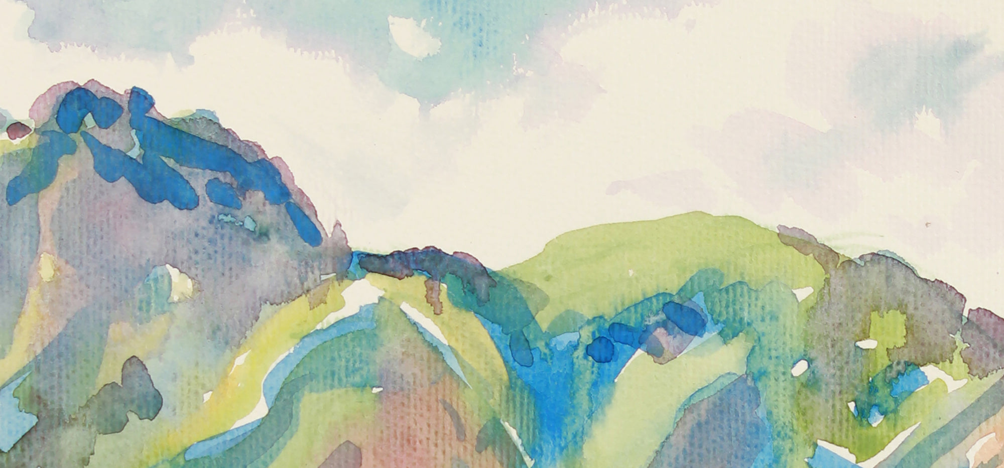 Southwestern Mountain Range <br>20th Century Watercolor <br><br>#A8033
