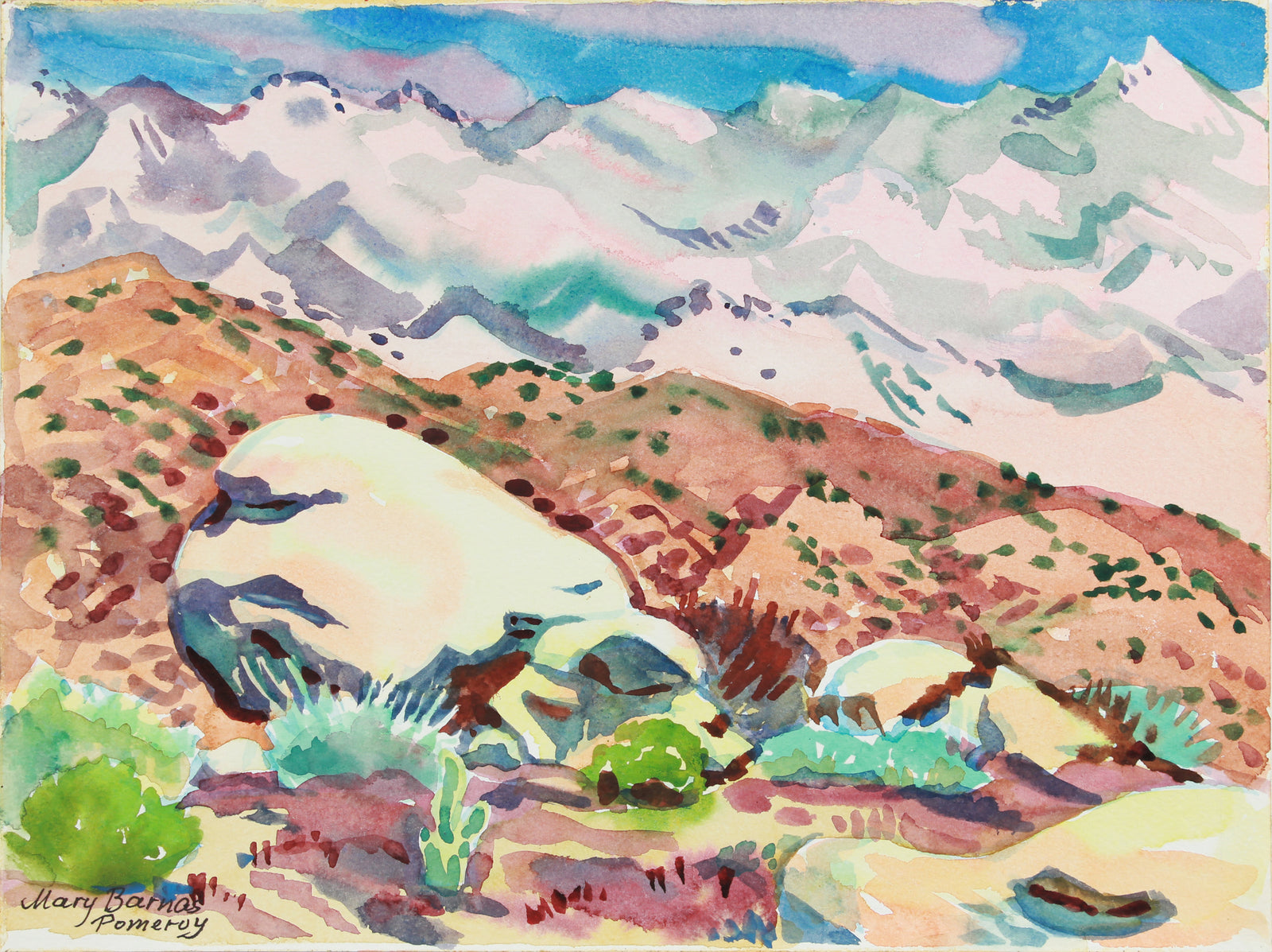 <i>Above Peña Spring</i> <br>1982 Watercolor <br><br>#A8034